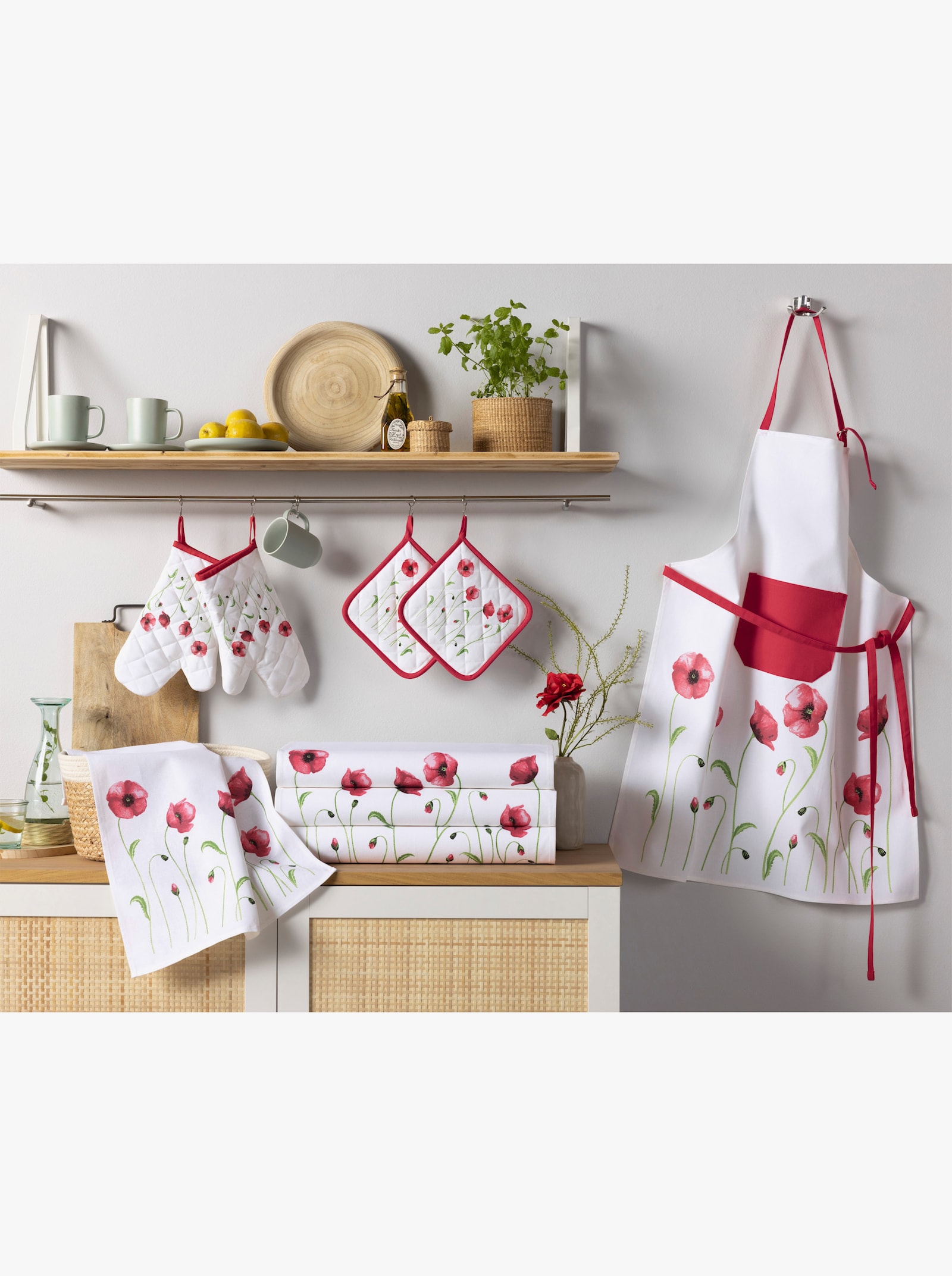 Küchenprogramm - weiß-rot-bedruckt