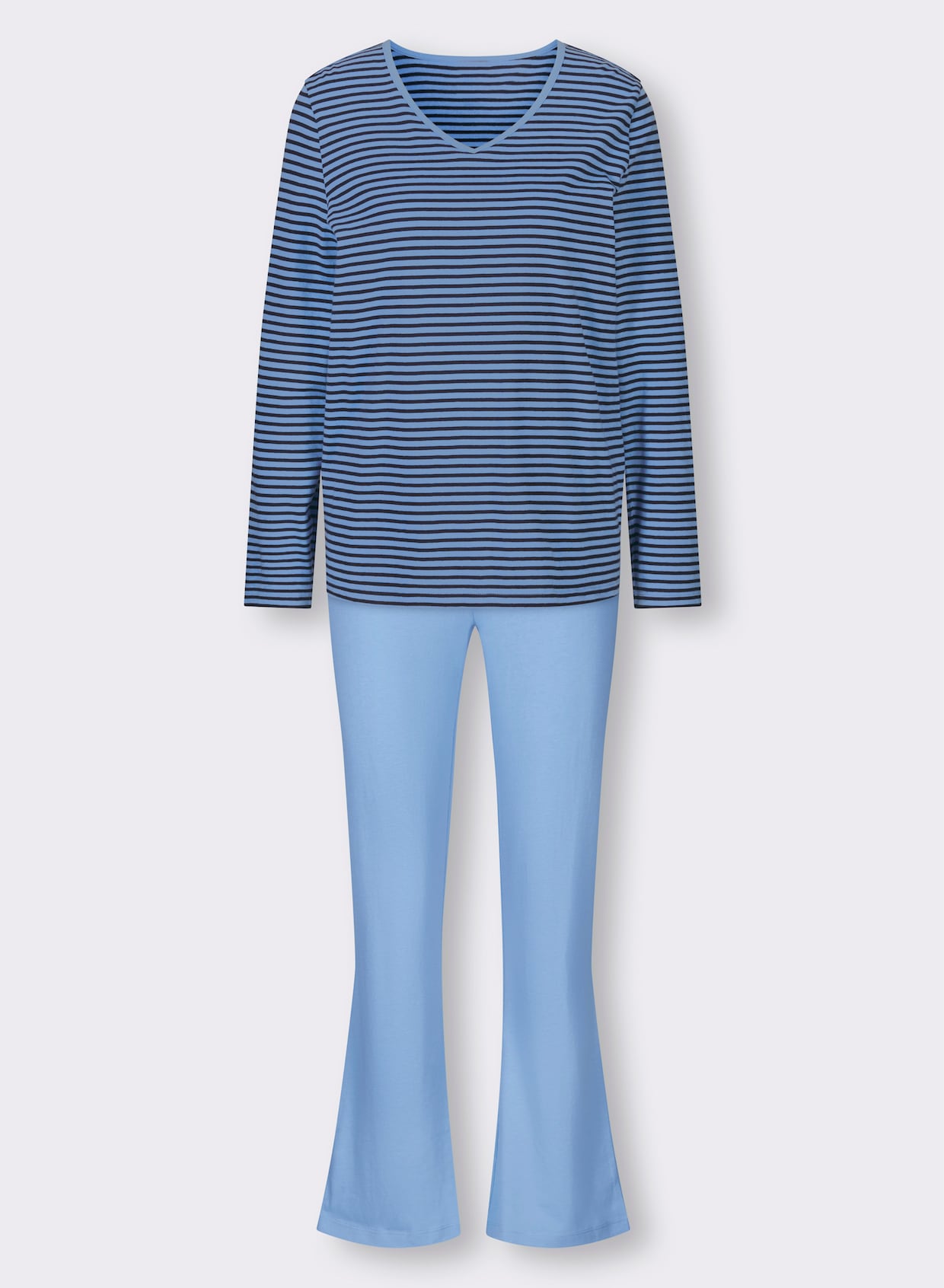 wäschepur Schlafanzüge - marine-geringelt + himmelblau-geringelt