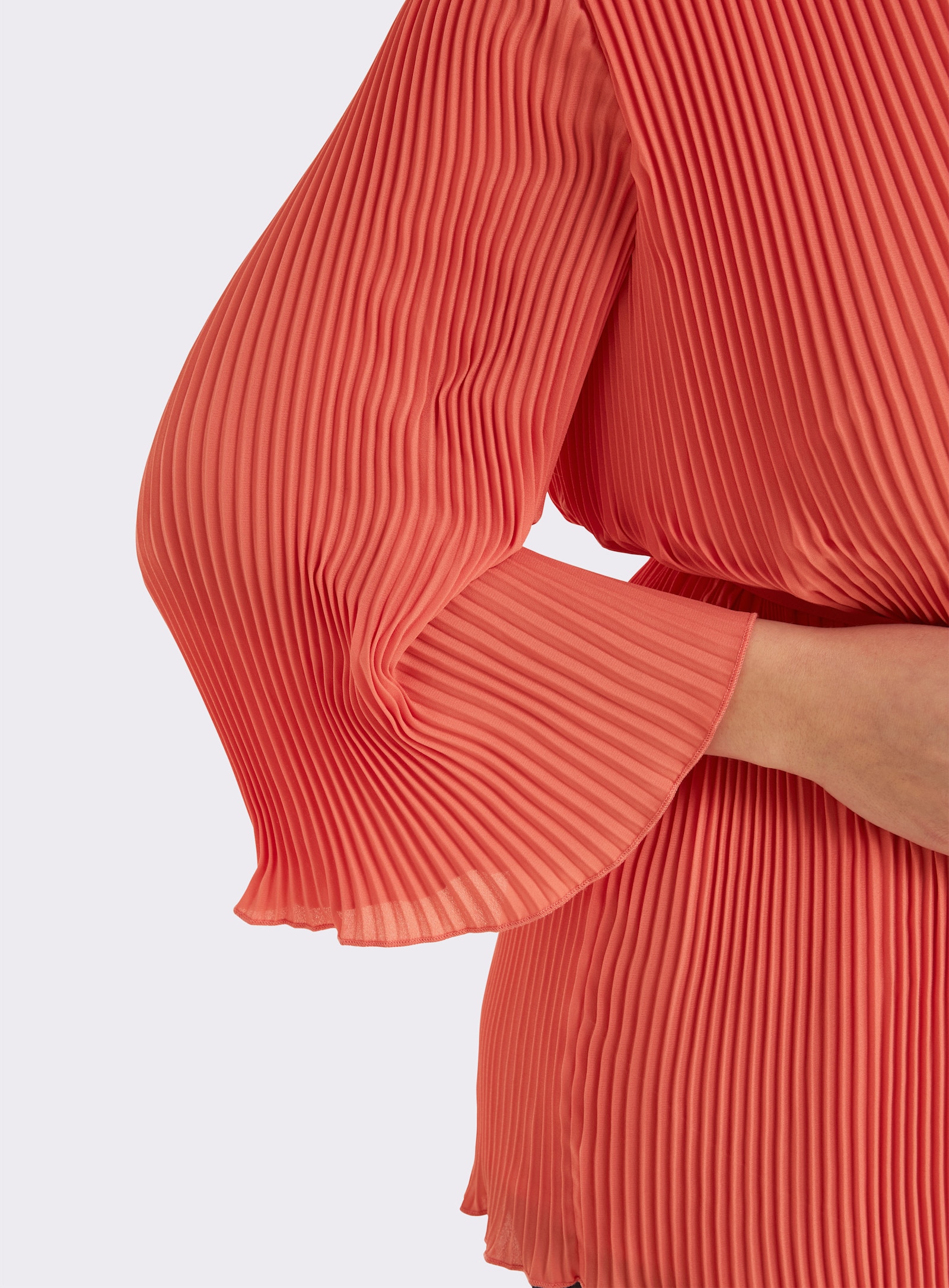 sheego Tunika mit Plisseefalten - koralle