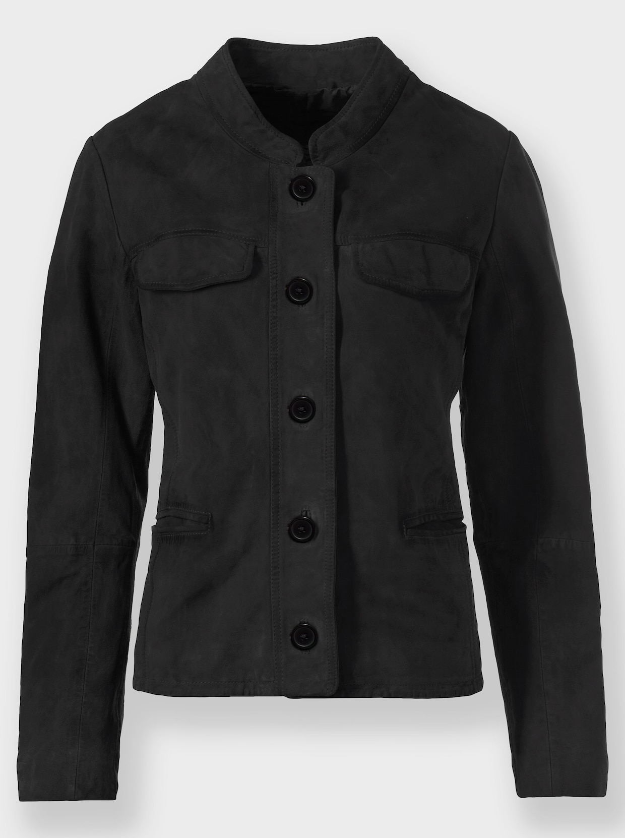 heine Leder-Jacke - schwarz