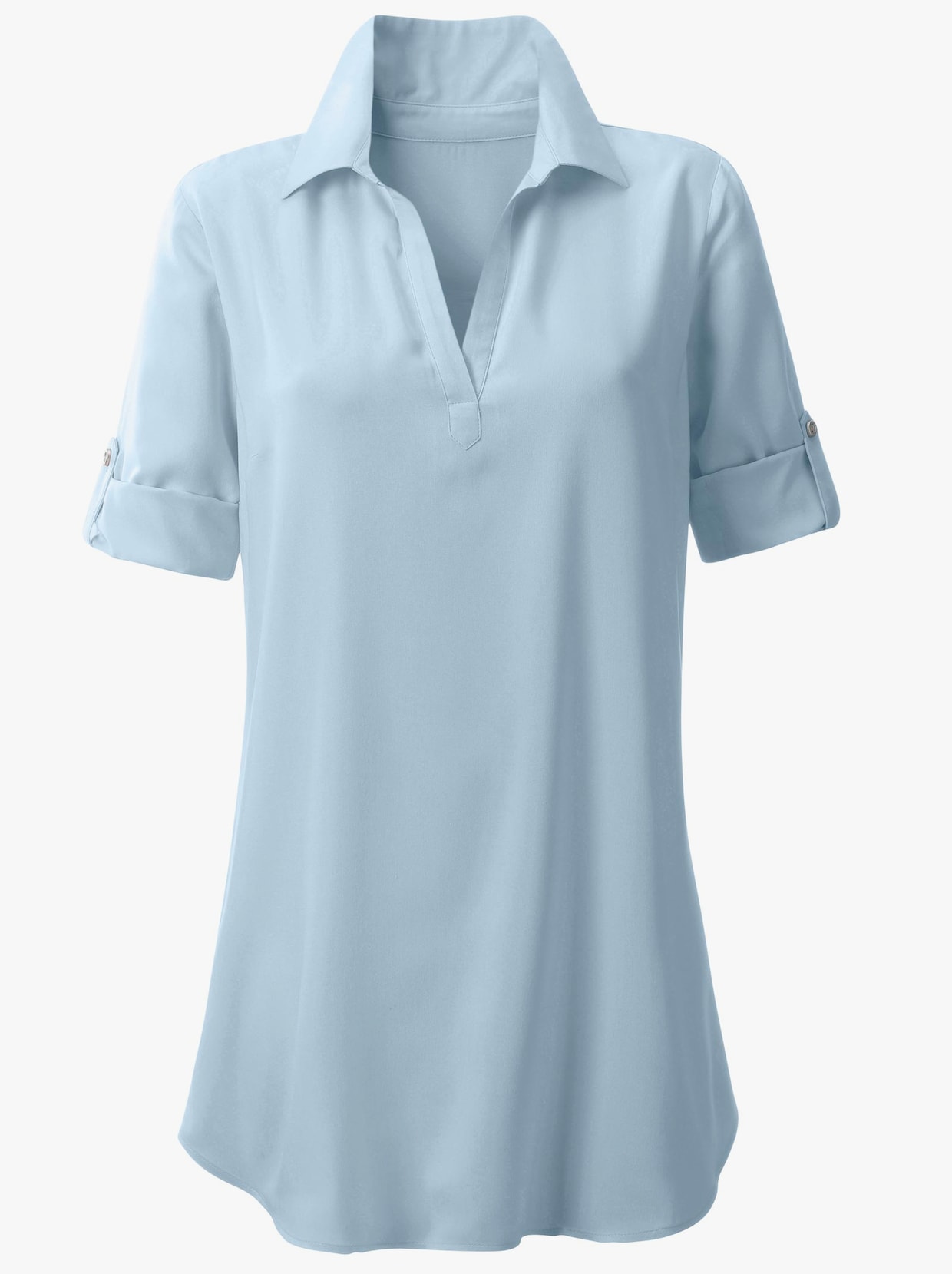 Longline blouse - lichtblauw