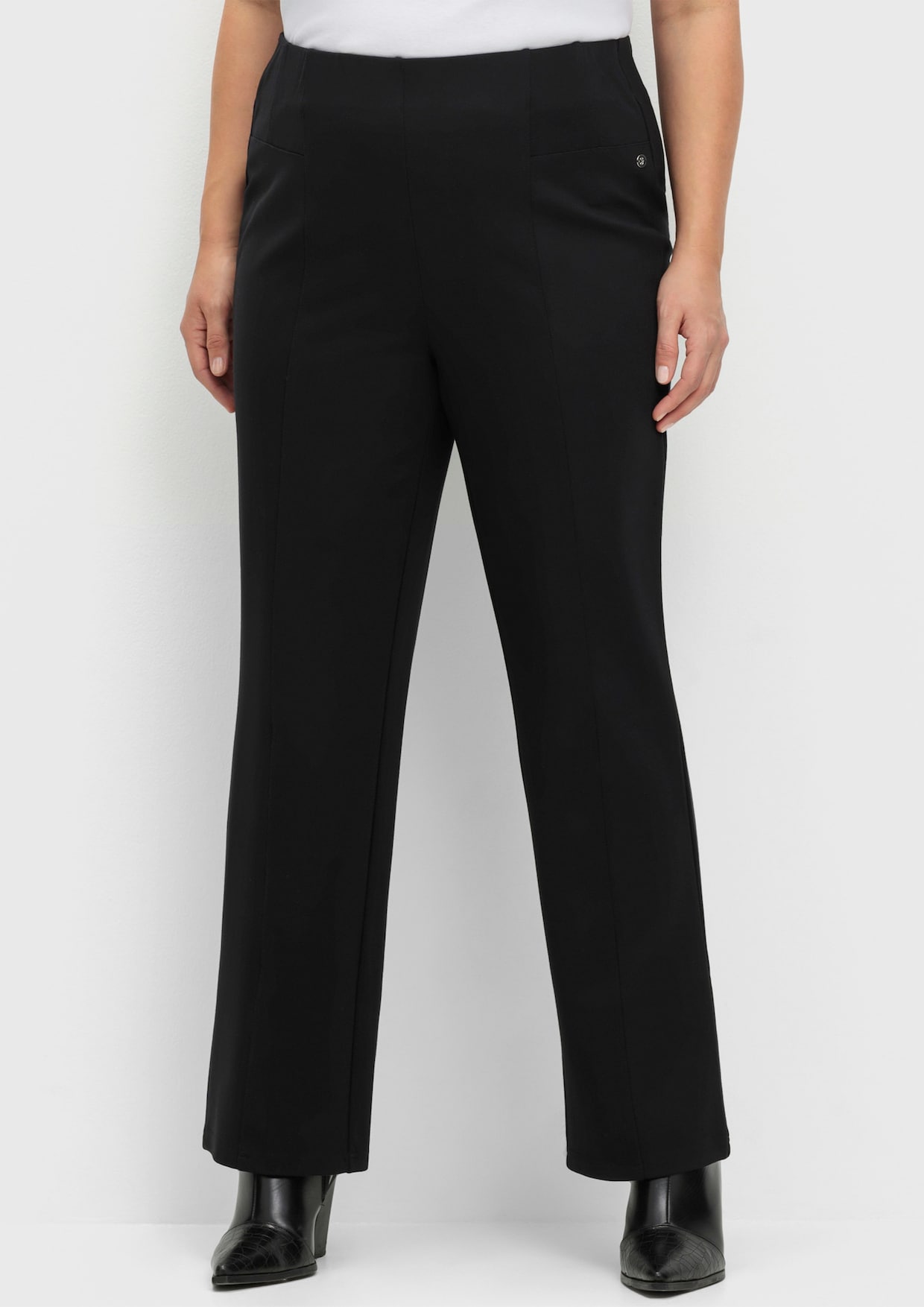 sheego comfortbroek - zwart
