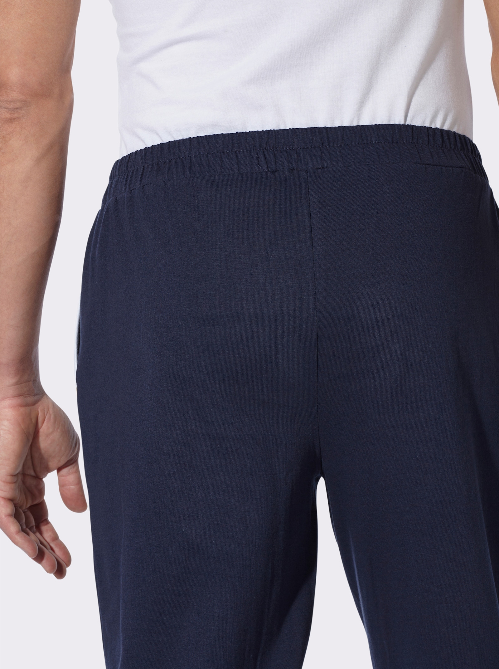 Freizeithose mit Kontrasteinsätzen - marine