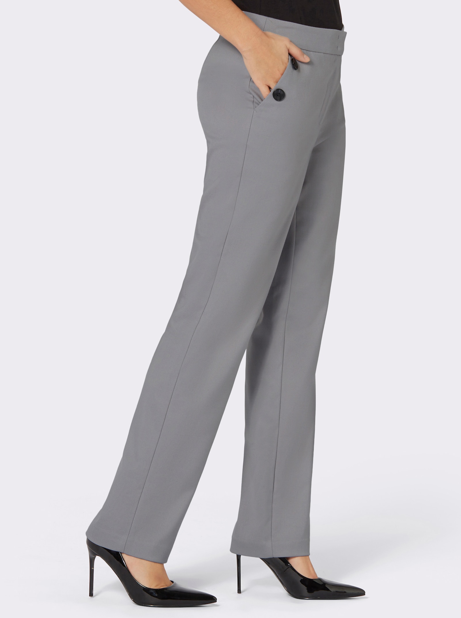 Hose mit Rautenmuster - steingrau