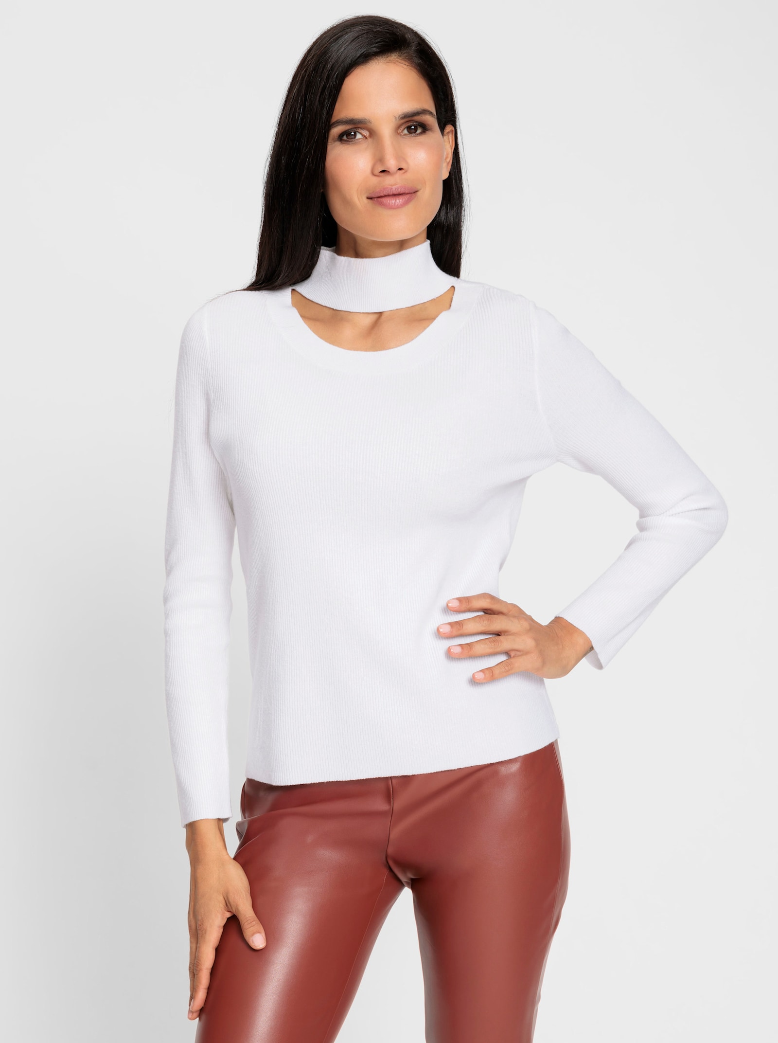 heine Gebreide pullover met cut-out - ecru