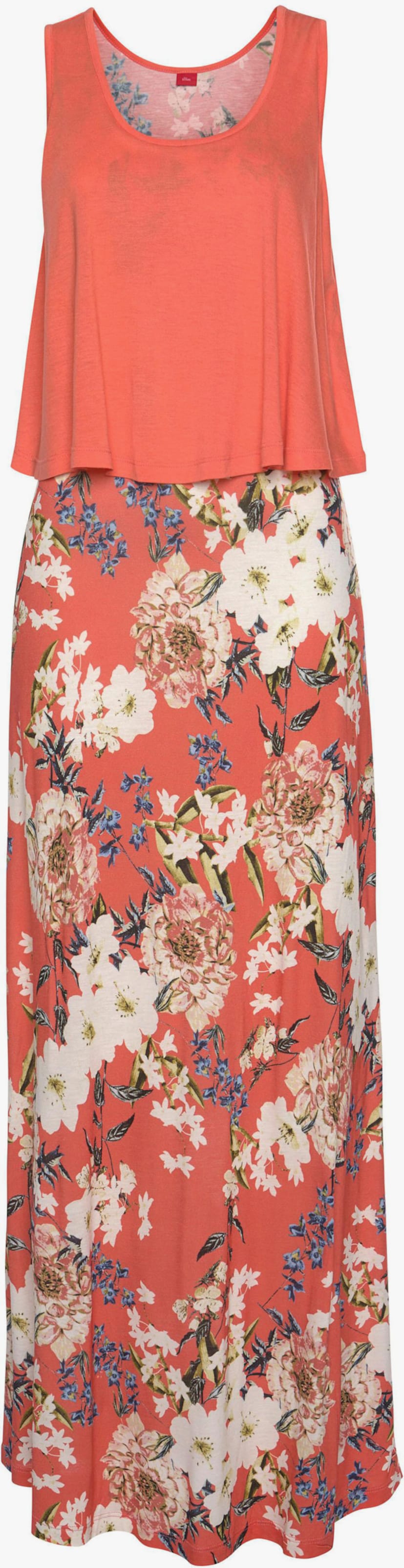 s.Oliver Robe longue - corail imprimé