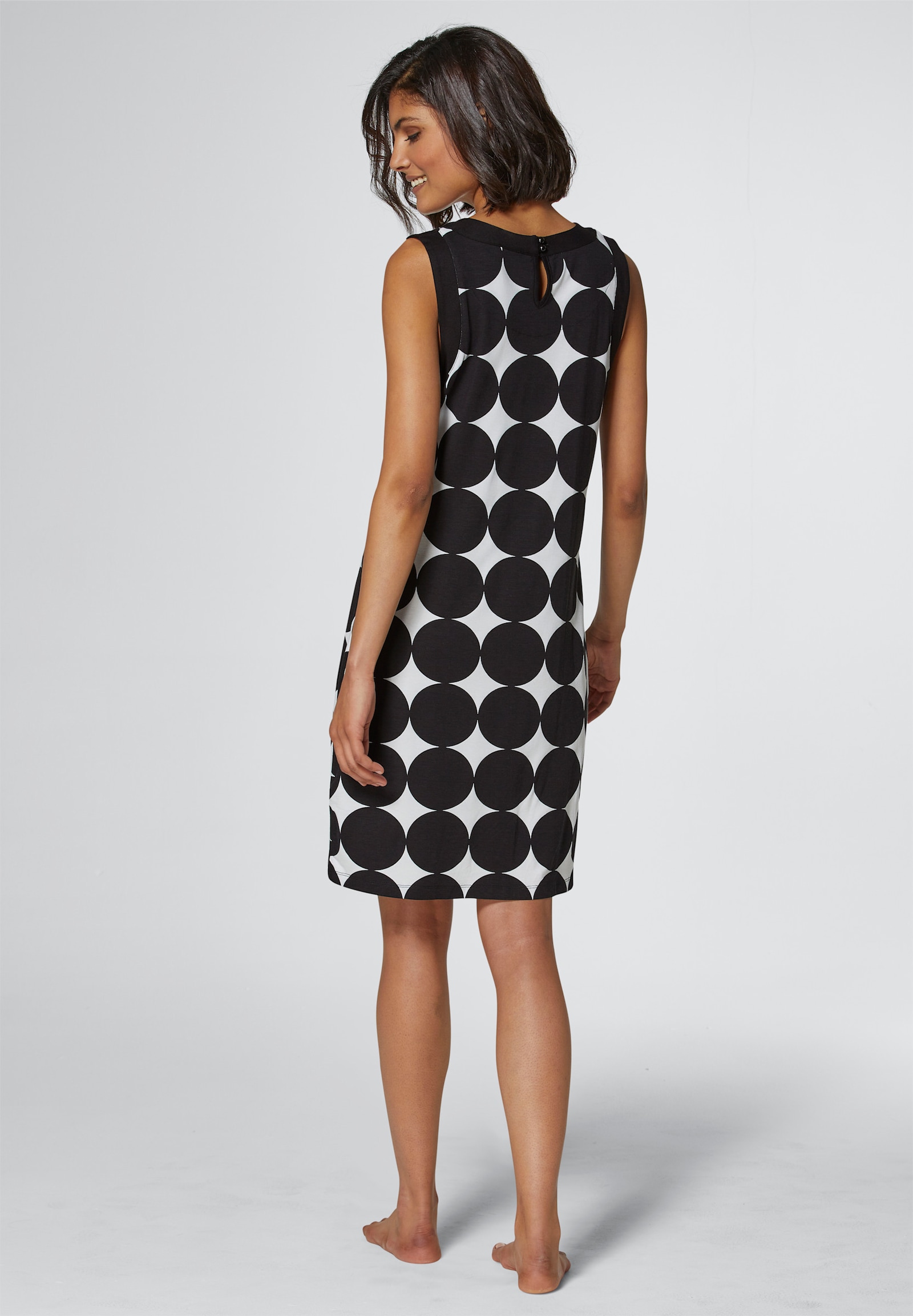 pastunette Sommerkleid mit Verschluss im Nacken - schwarz-weiß