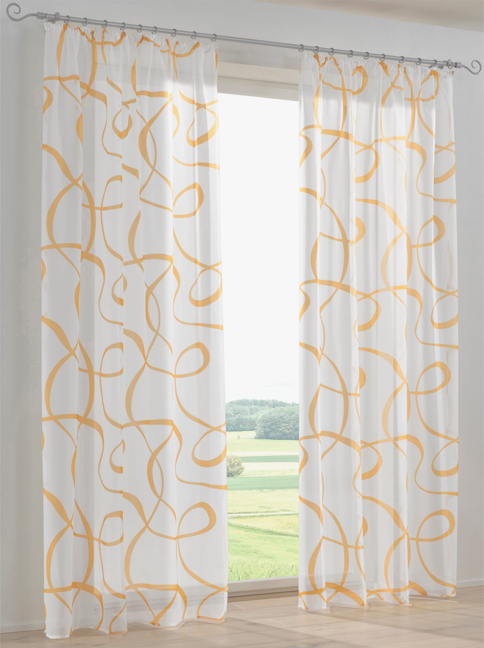 heine home Dekorační záclona - bílá-žlutá