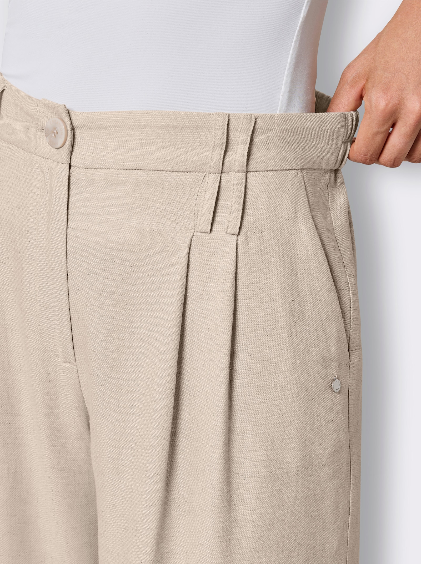 CREATION L PREMIUM Culotte mit Bundfalten - sand-meliert