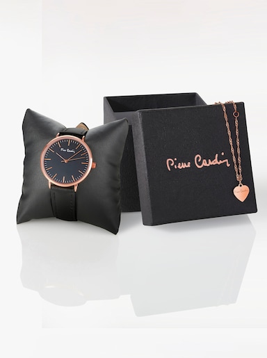 2-delige set van horloge en armband - zwart