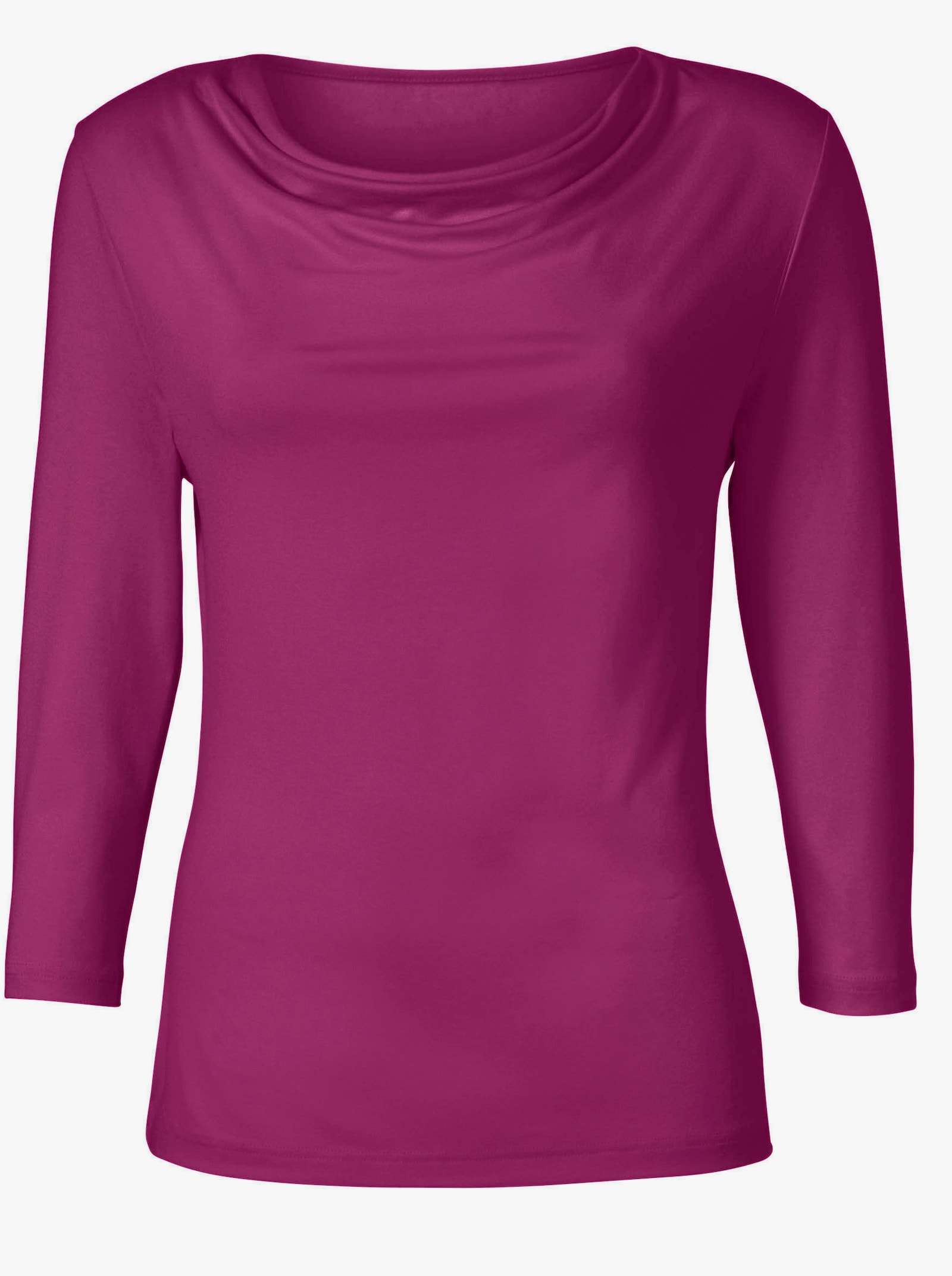 Wasserfallshirt mit 3/4-langen Ärmeln - magenta
