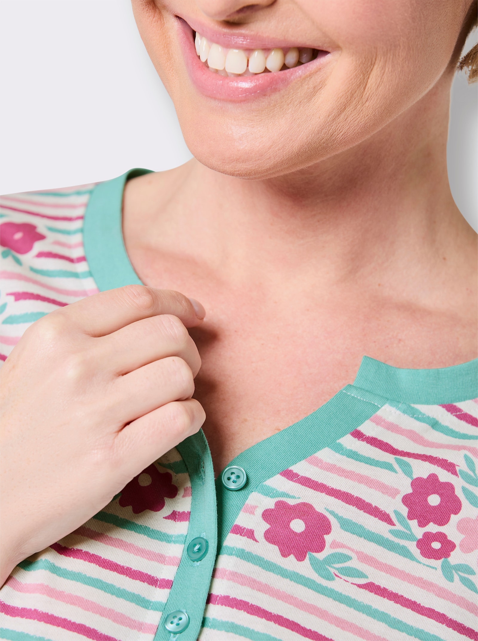 wäschepur Schlafanzug - salbei-erika-bedruckt