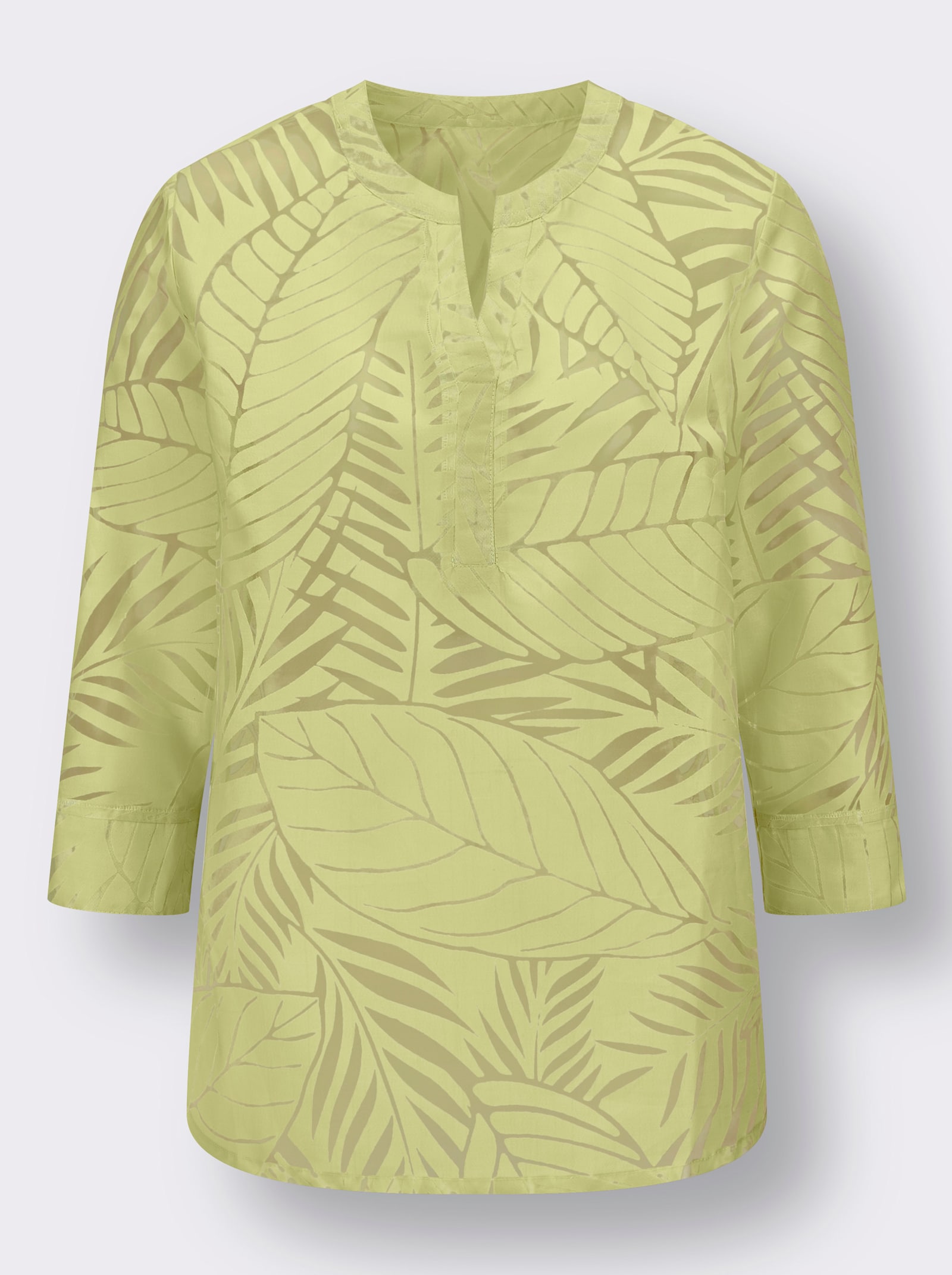 Navliekacia blúzka z vypaľovaného materiálu - pistáciová