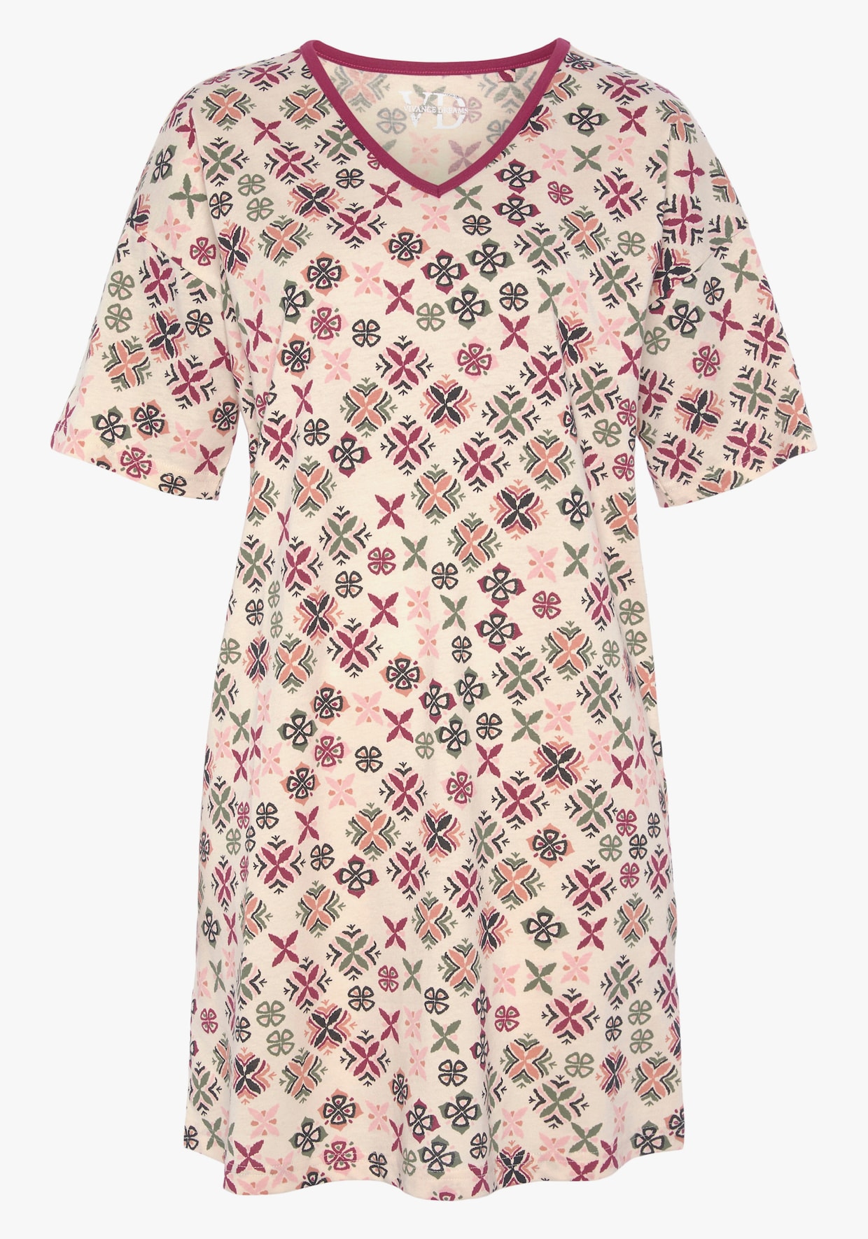 Vivance Dreams Nachthemd - roze gedessineerd