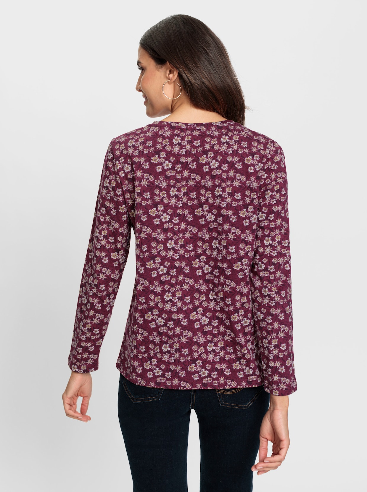 Print-Shirt - burgund-bedruckt