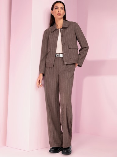 heine Jackenblazer - taupe-schwarz Nadelstreifen