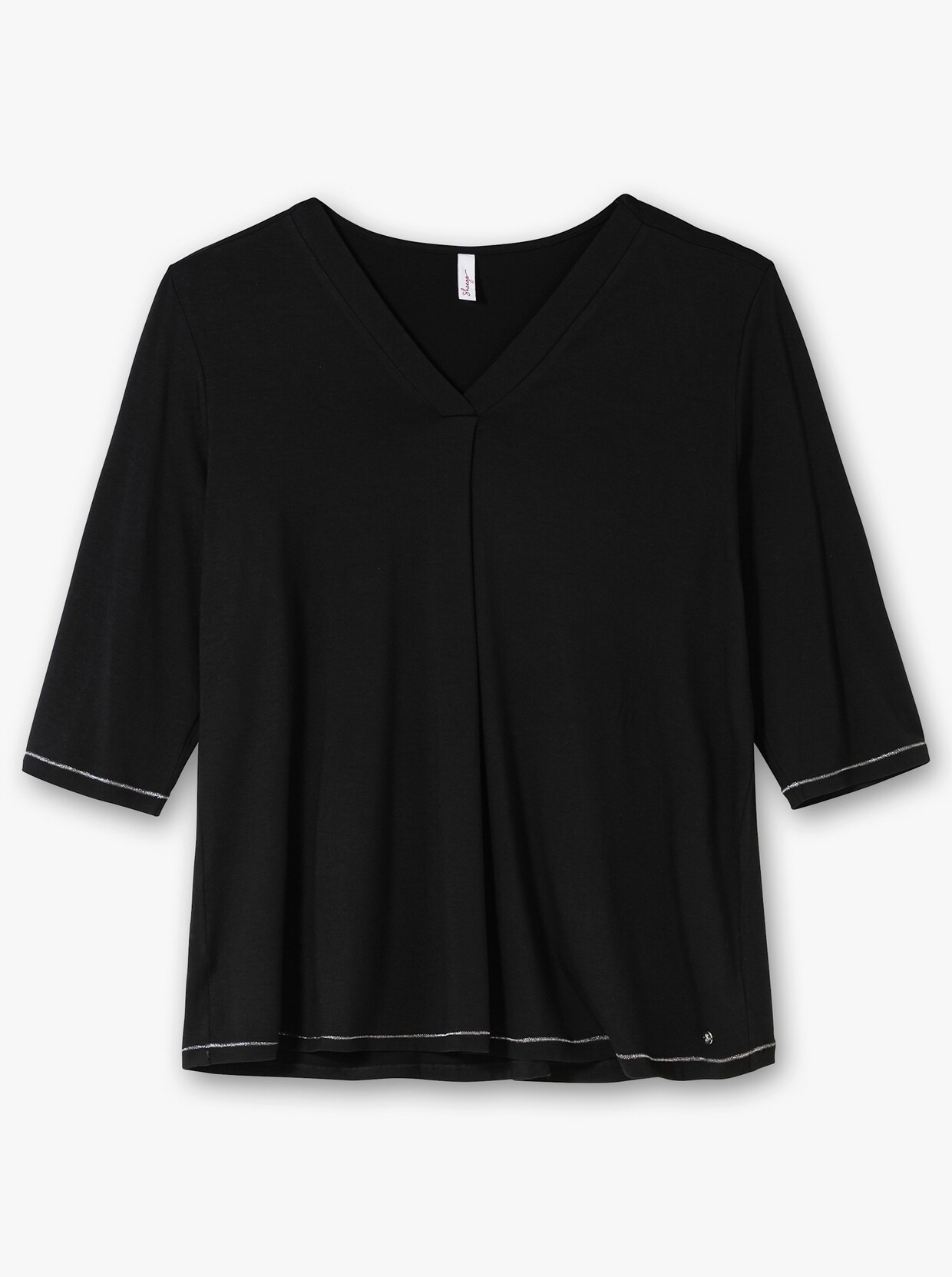 sheego 3/4-Arm-Shirt - schwarz