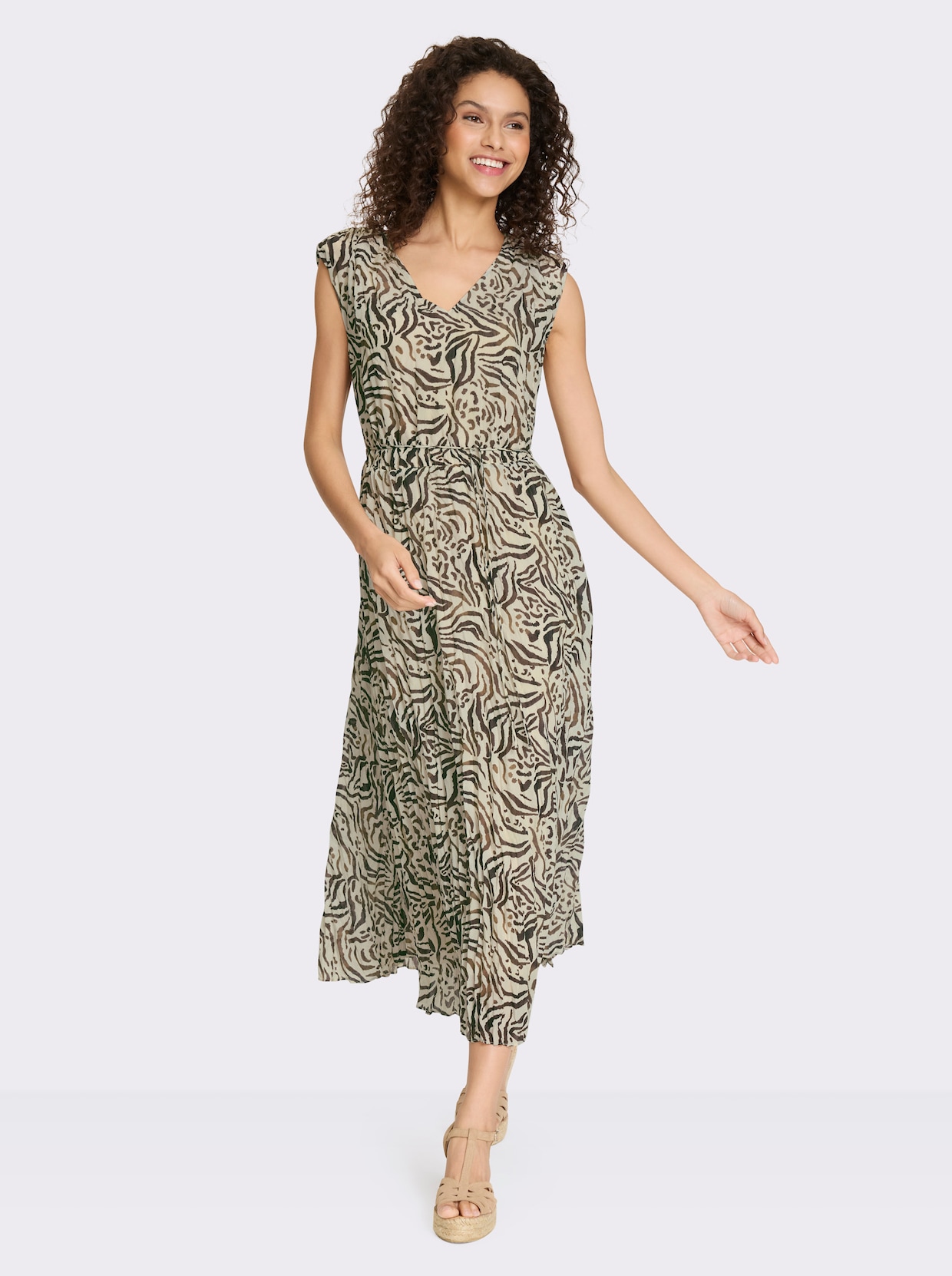 heine Druckkleid - sand-braun-bedruckt