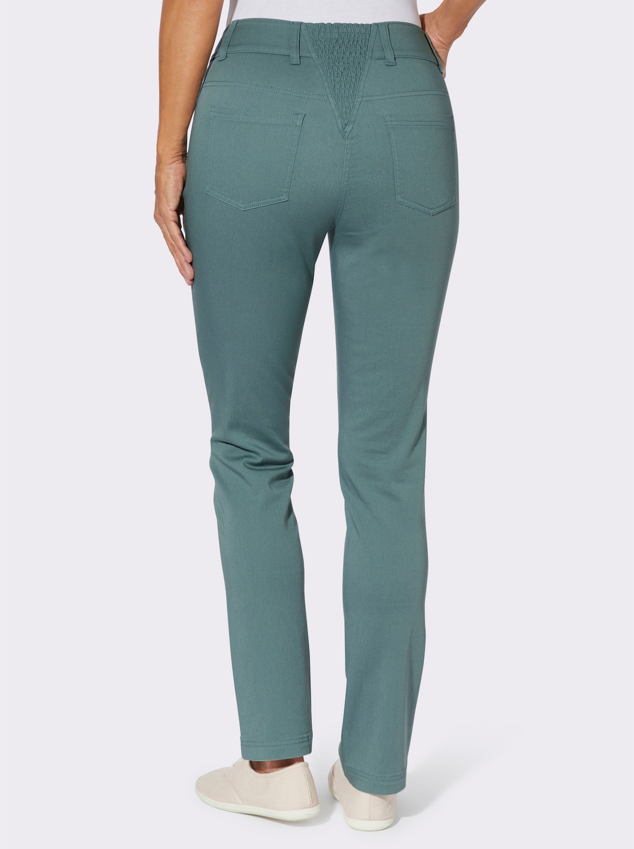 Jeans mit Stretch-Einsatz hinten - jade
