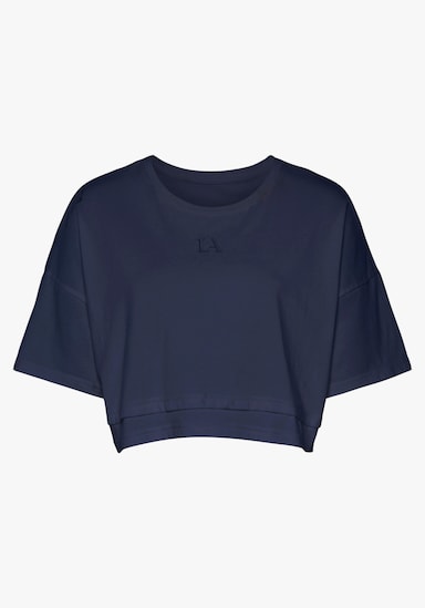 LASCANA Kurzarmshirt - dunkelblau