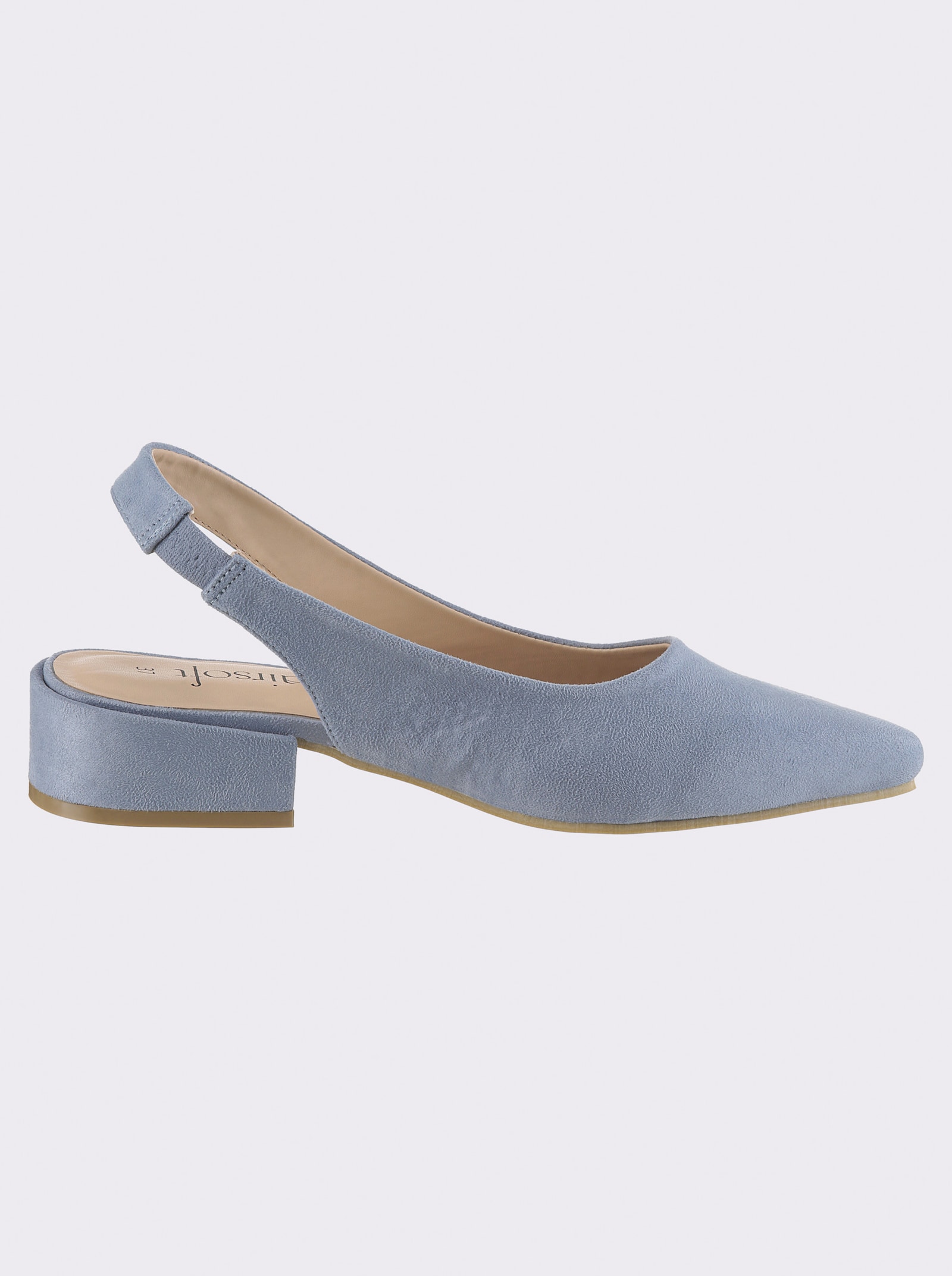 Slingbackpumps med resårband - ljusblå