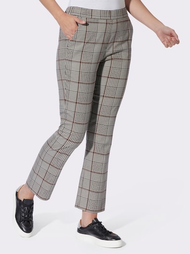 heine Schlupfhose im Karo-Dessin - champagner-schwarz-kariert