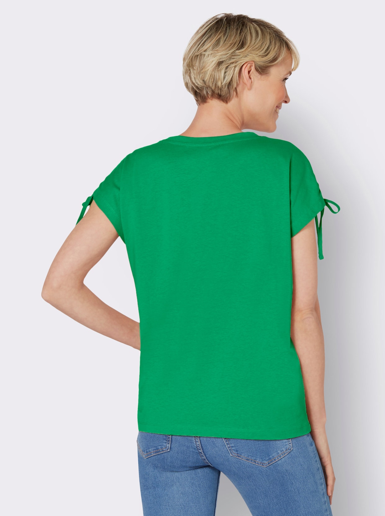 Kurzarm-Shirt - grasgrün