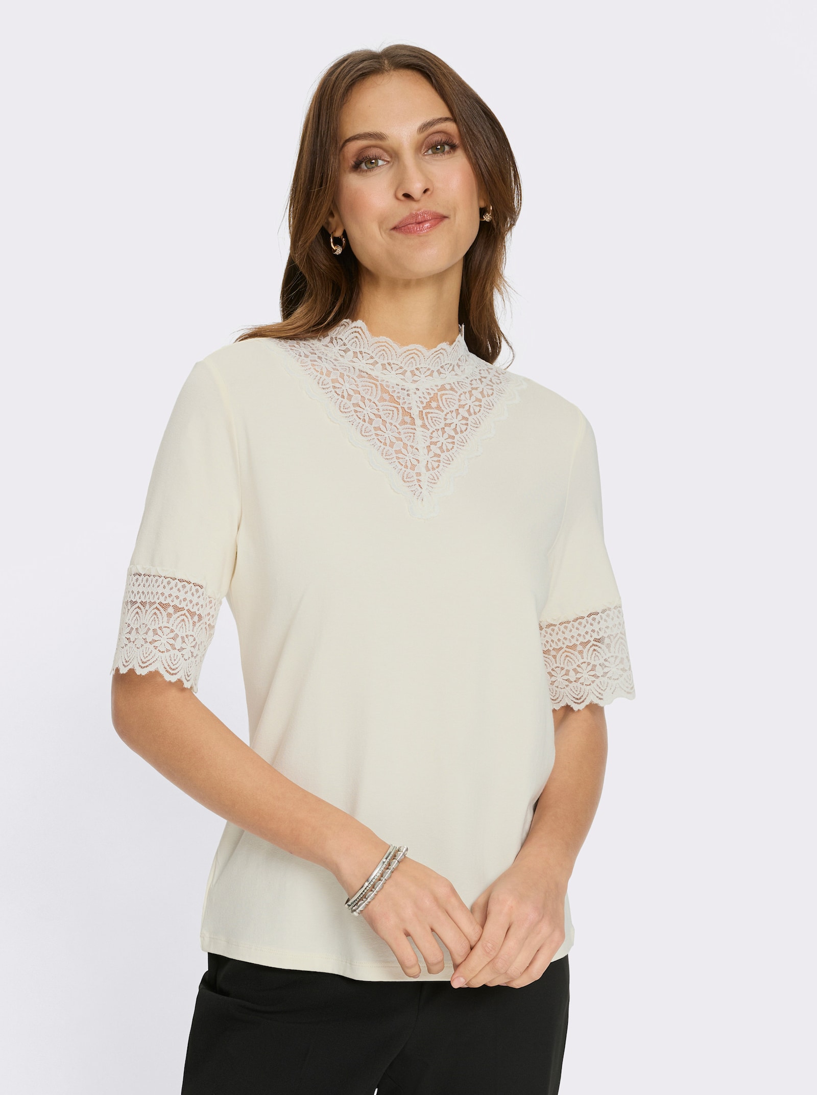 Spitzen-Shirt - champagner