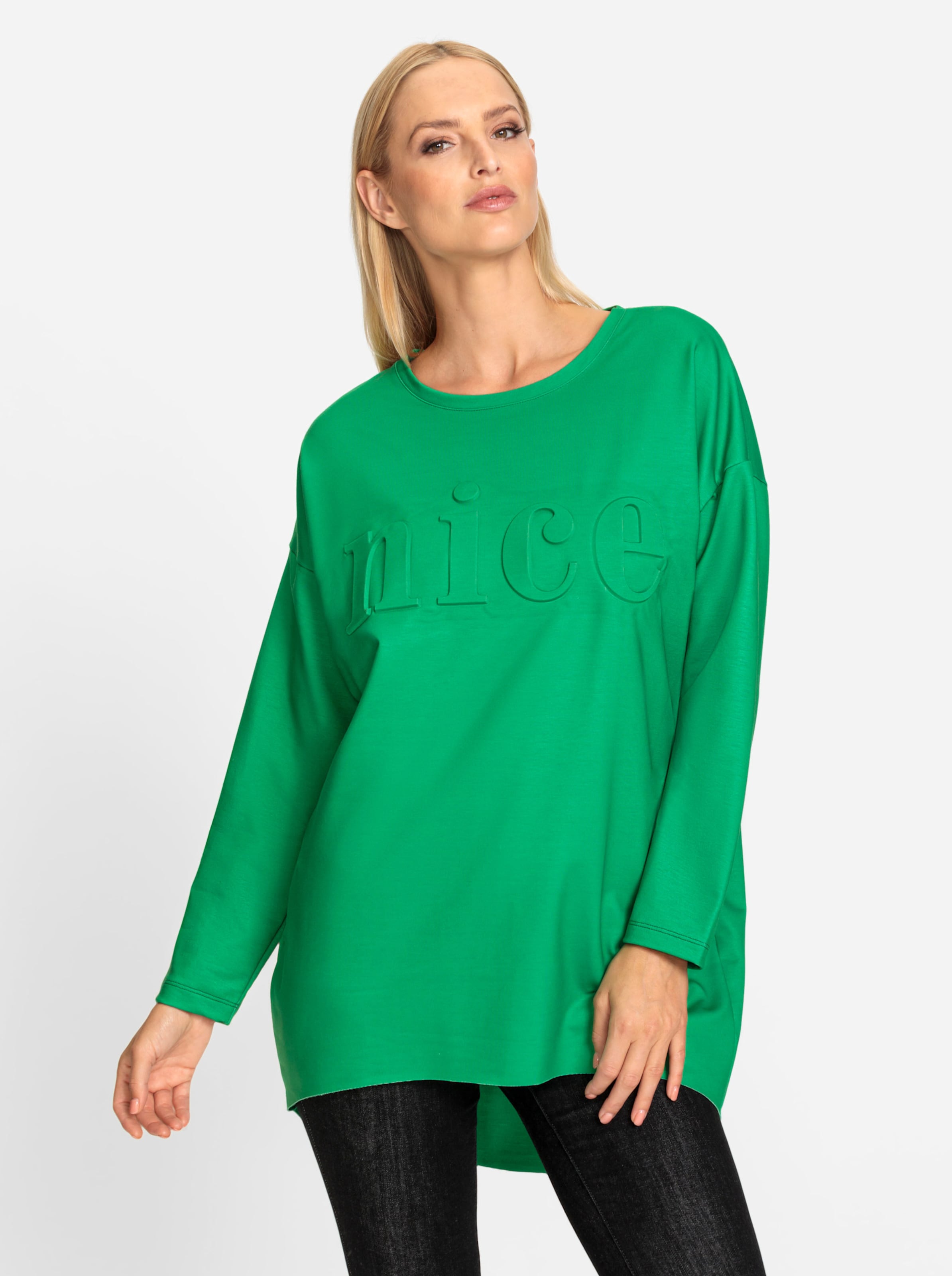 Witt Damen Longshirt, grasgrün