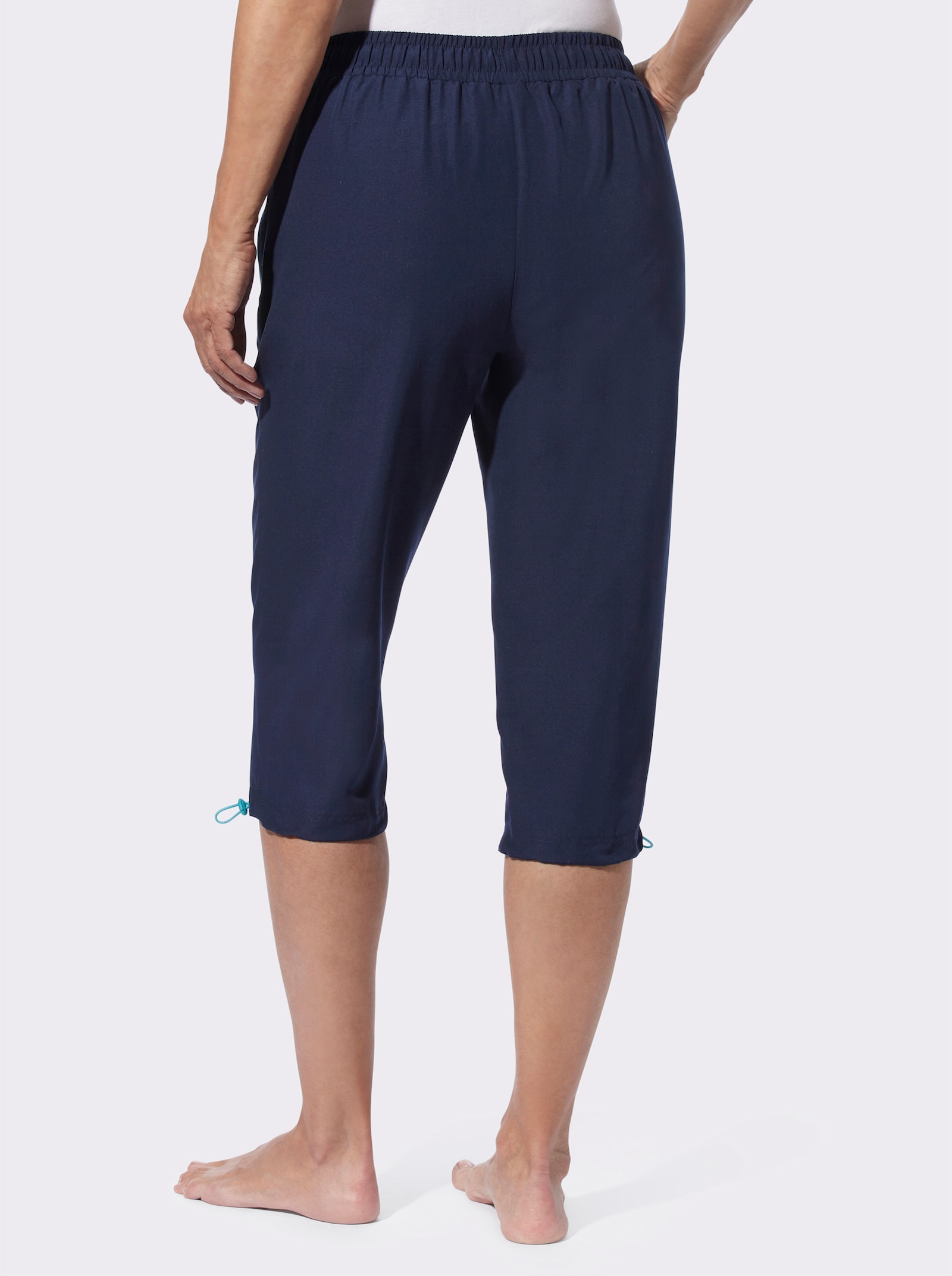 Caprihose mit weitenverstellbarem Saum - marine