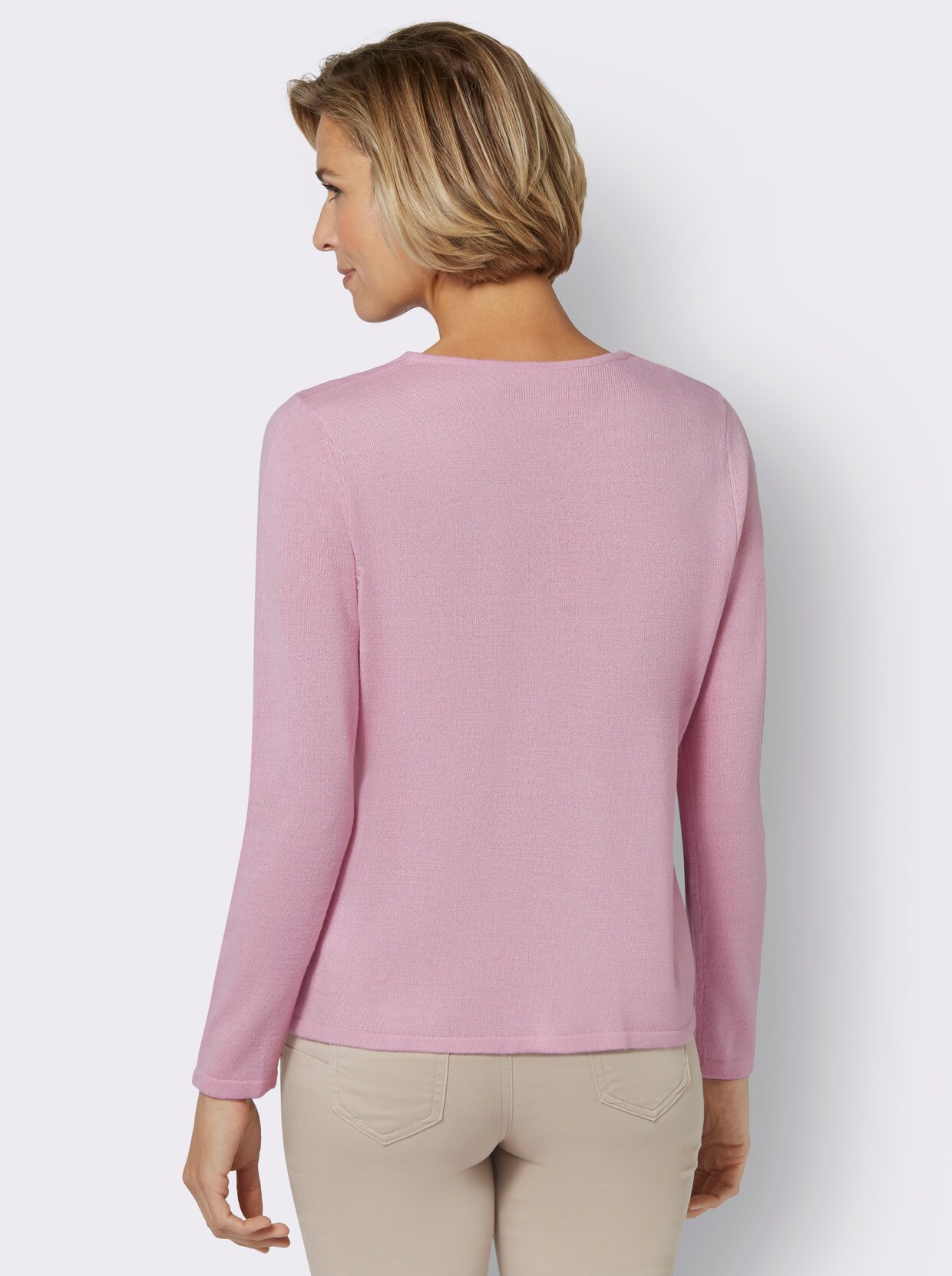 Pullover met V-hals - roze