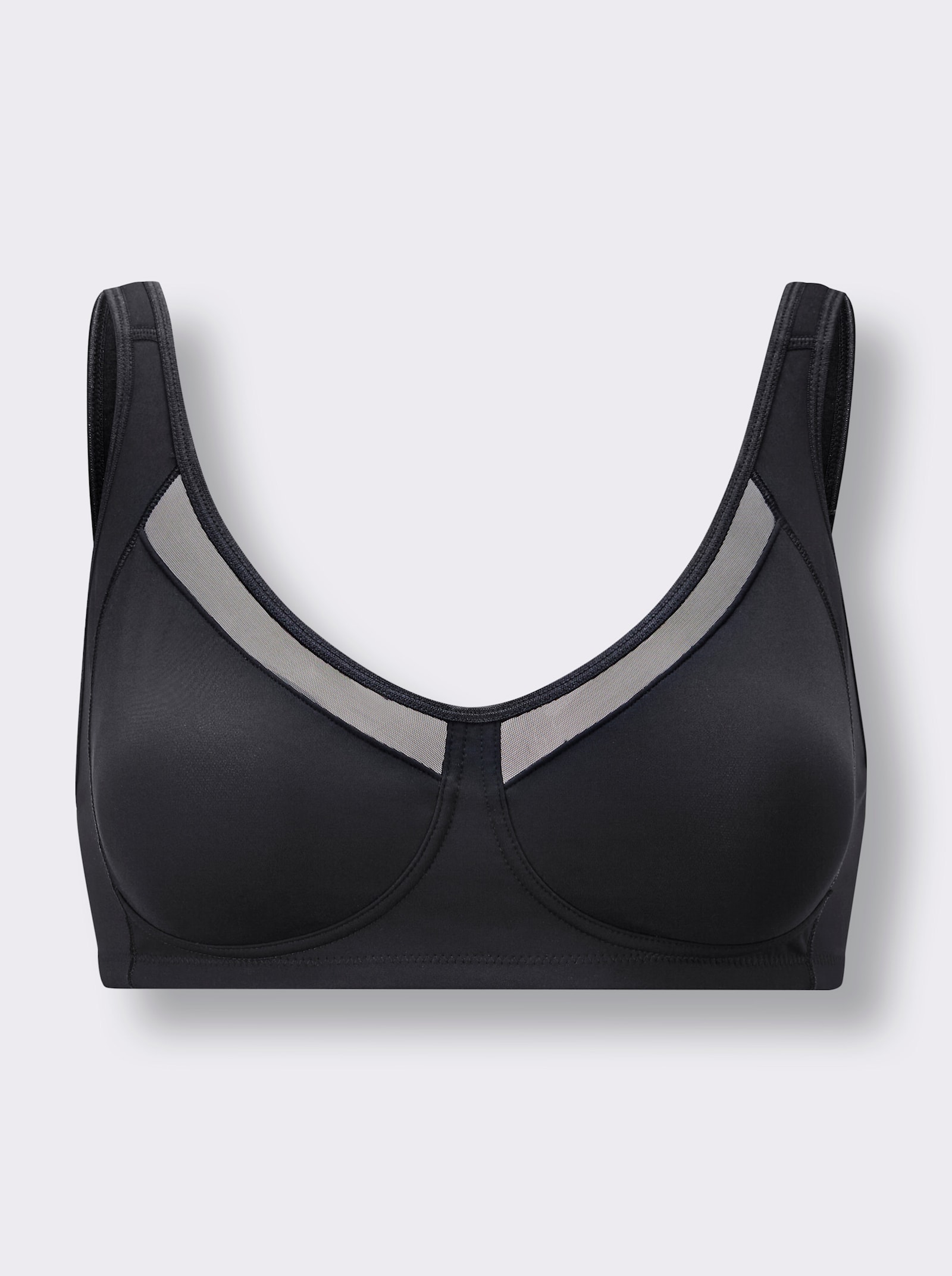 Entlastungs-BH ohne Bügel mit wattierten Trägern - schwarz