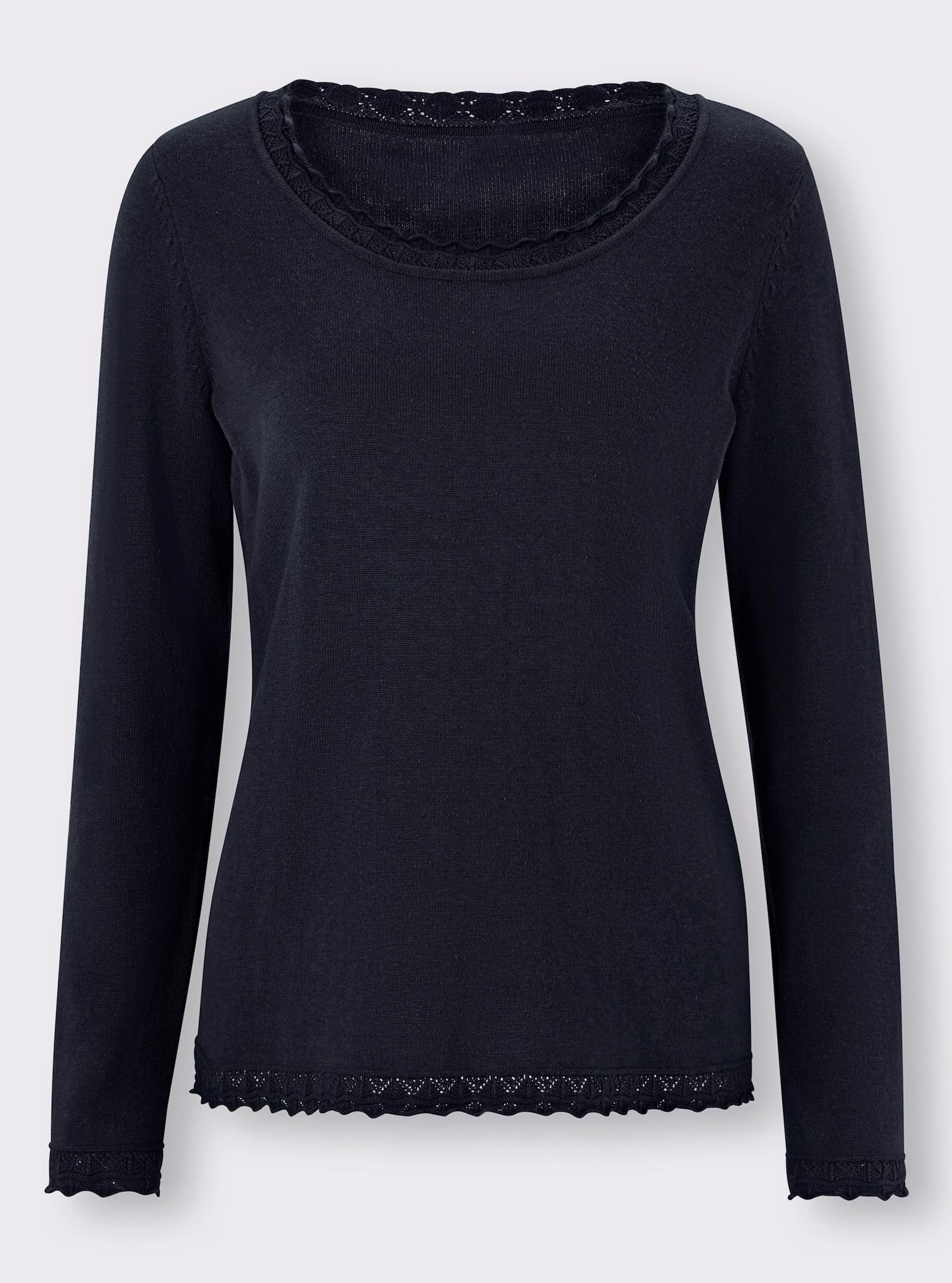 heine Ajourpullover im Viskose-Baumwoll-Mix - marine