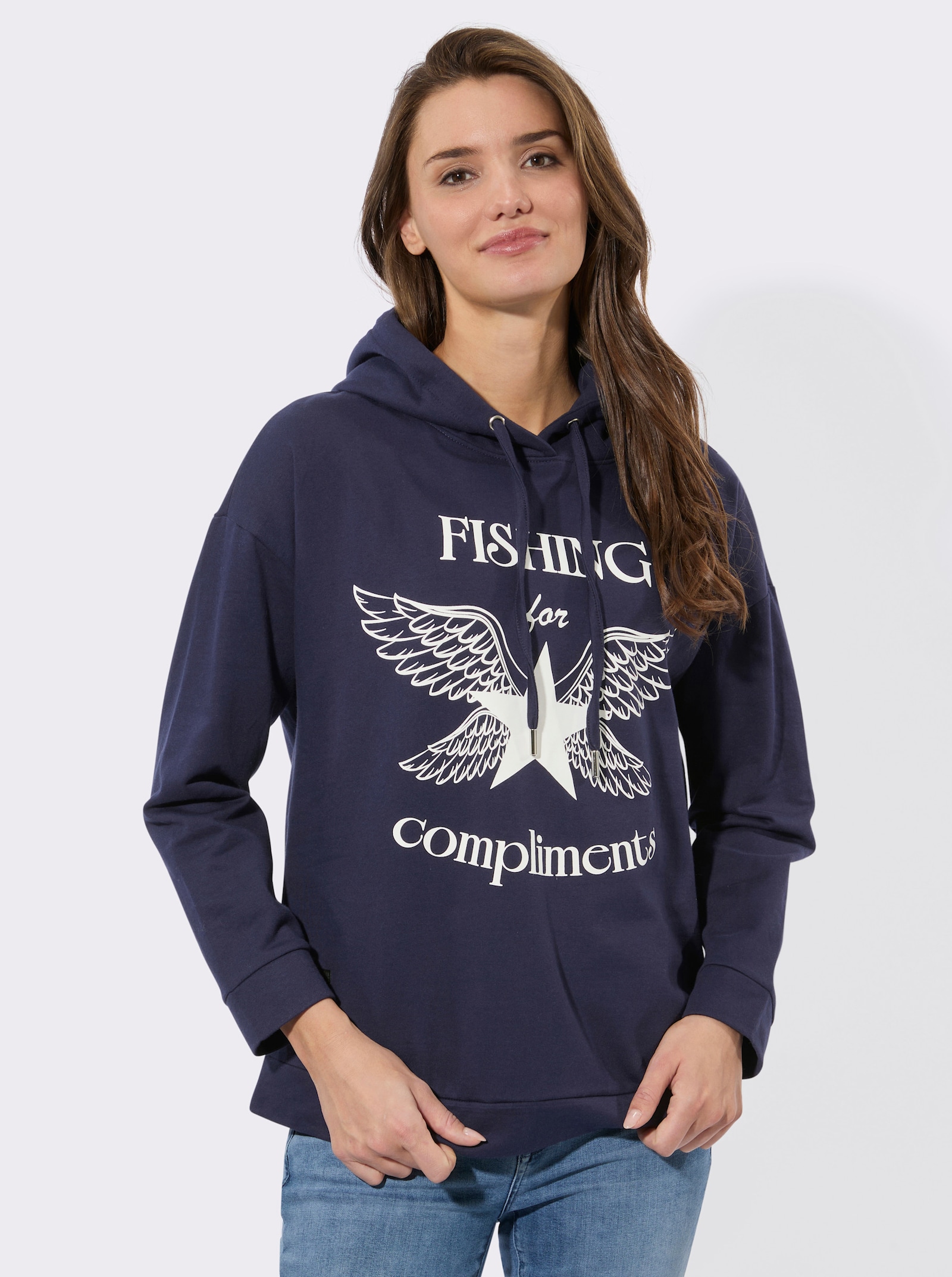 Sweatshirt mit Druck-Motiv - marine