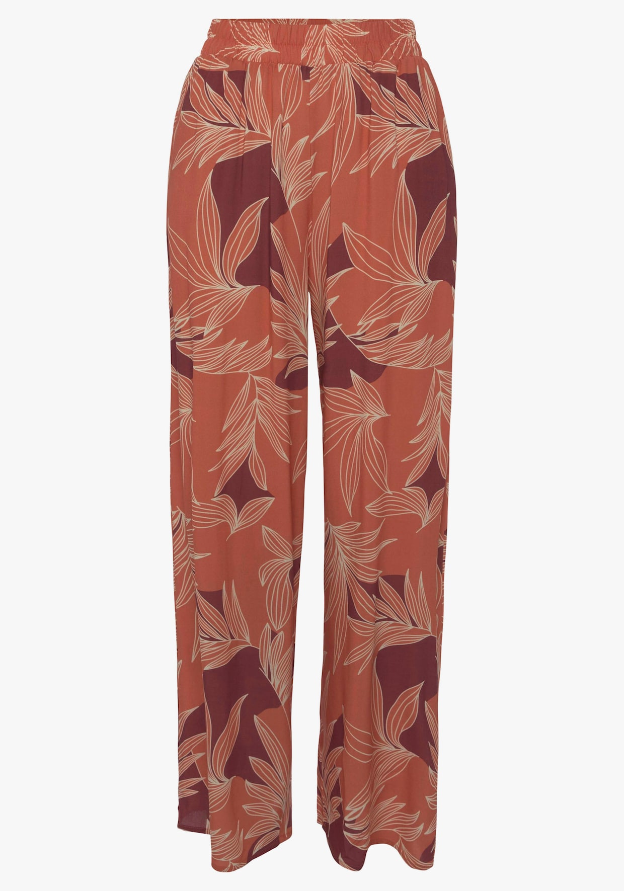 LASCANA Pantalon - orange-aubergine imprimé