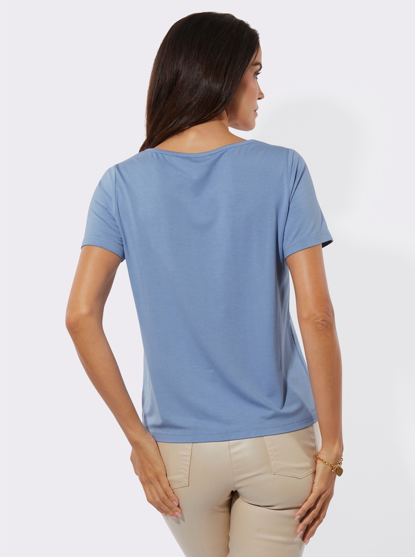 Kurzarmshirt mit Mesh-Einsätzen - bleu