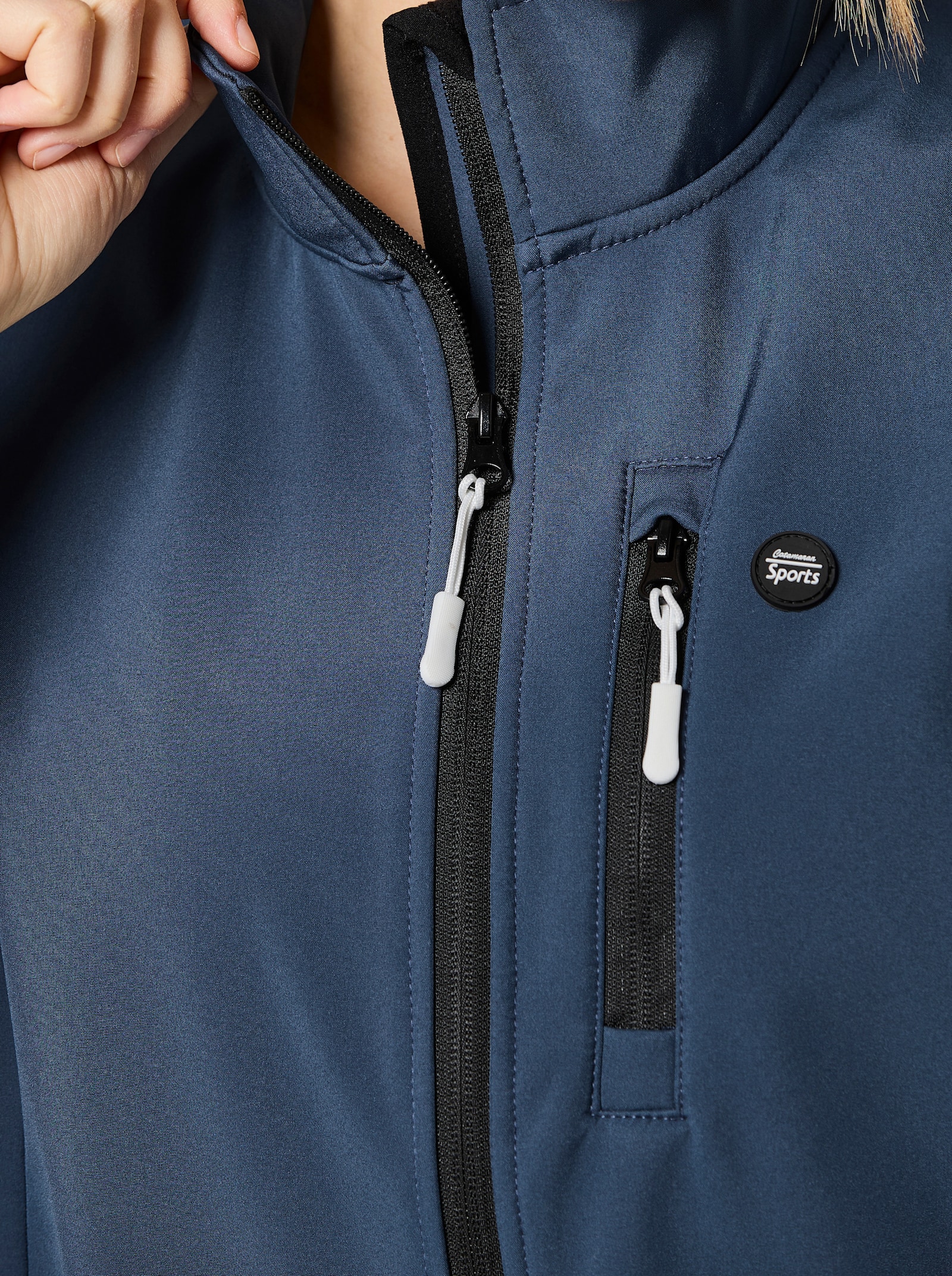 Catamaran Sports Softshellweste mit Reißverschluss-Tasche hinten - dunkelblau