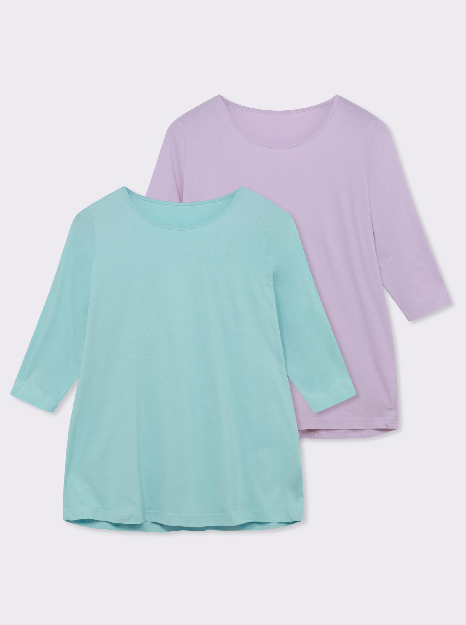 Longshirt in der 2-Stück-Packung - flieder + mint