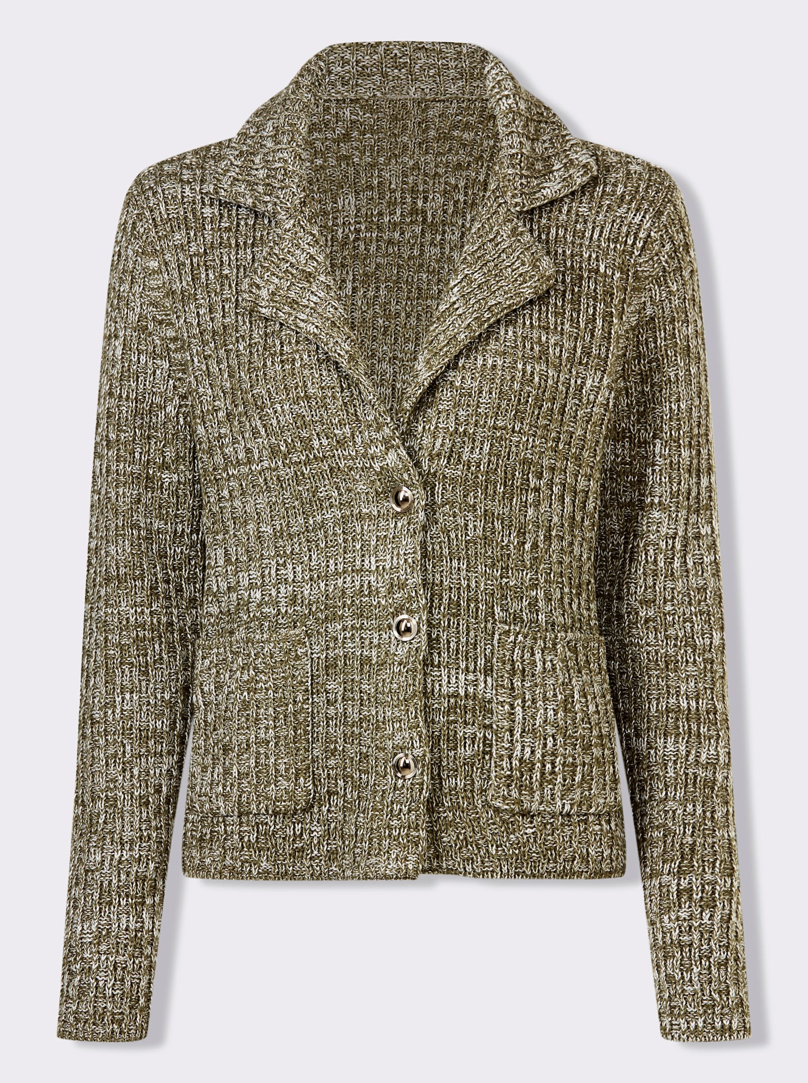 heine Strickjacke mit Effektgarn - khaki-meliert