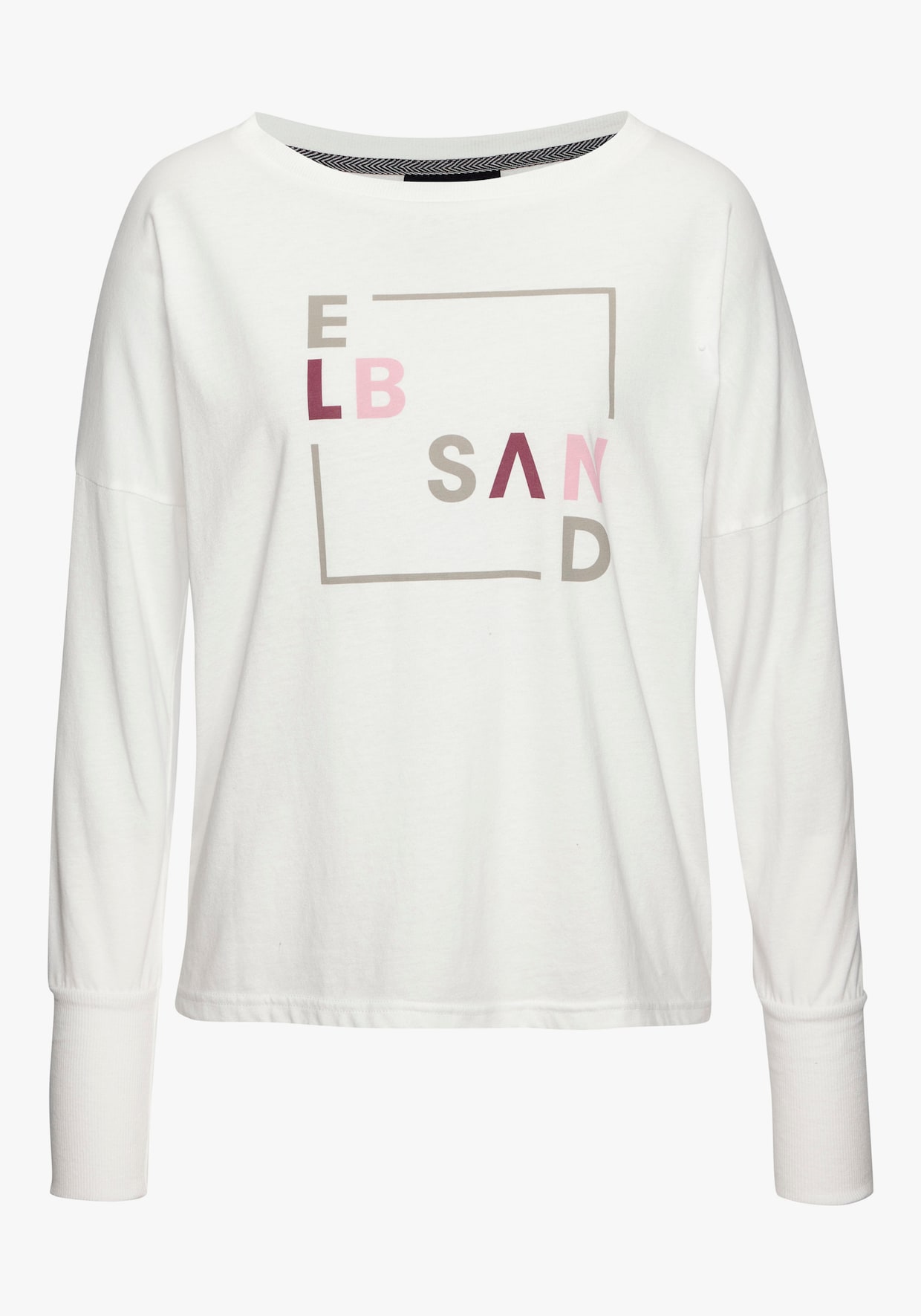 Elbsand Langarmshirt - weiss bedruckt