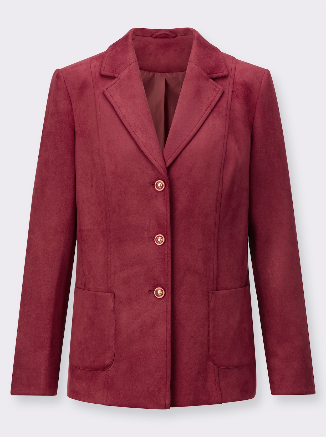 Blazer van imitatieleer - donkerrood