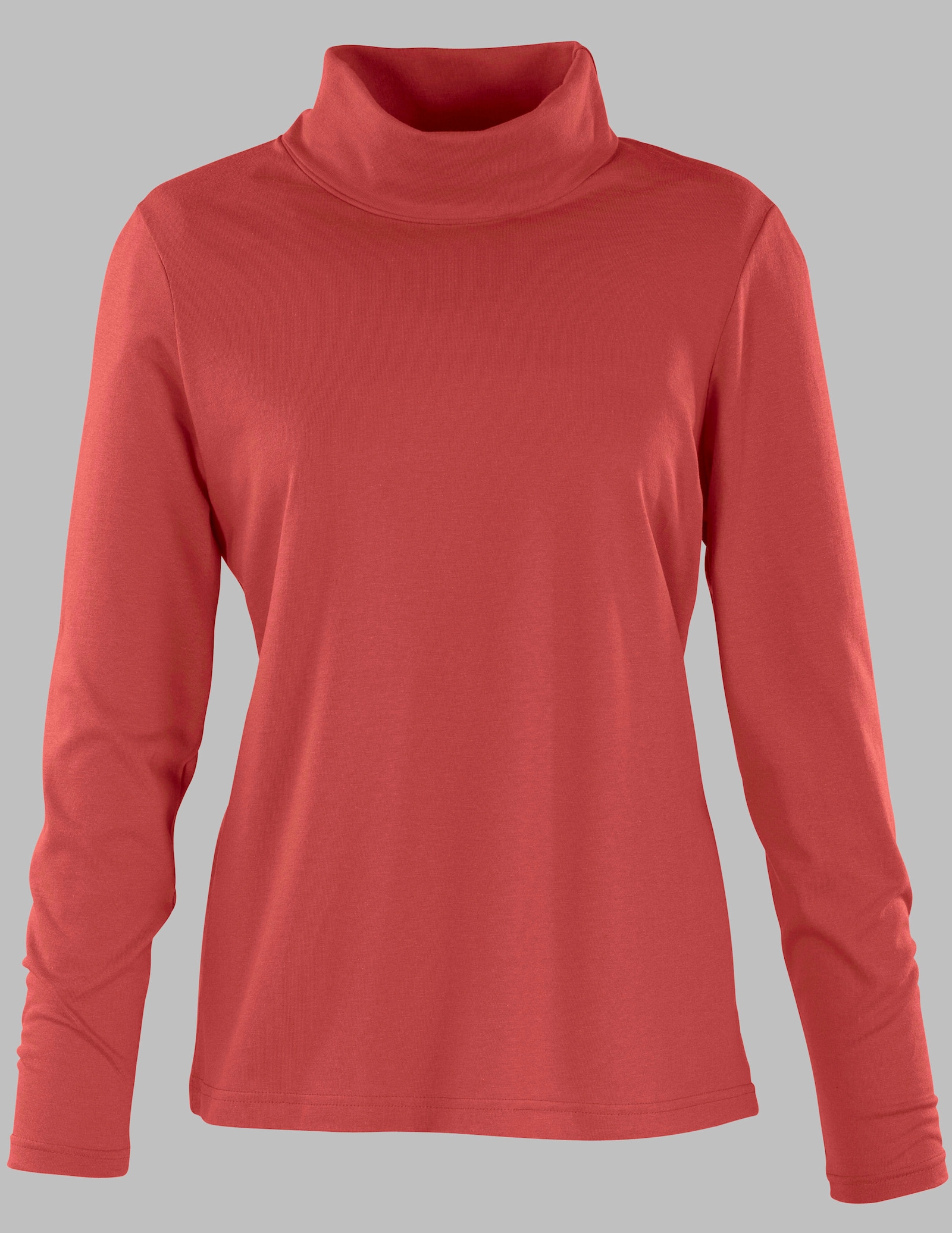  Rollkragenshirt mit langen Ärmeln - rostrot