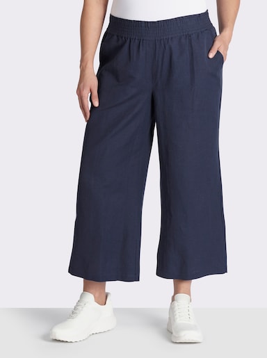 Culotte mit Leinen-Anteil - marine