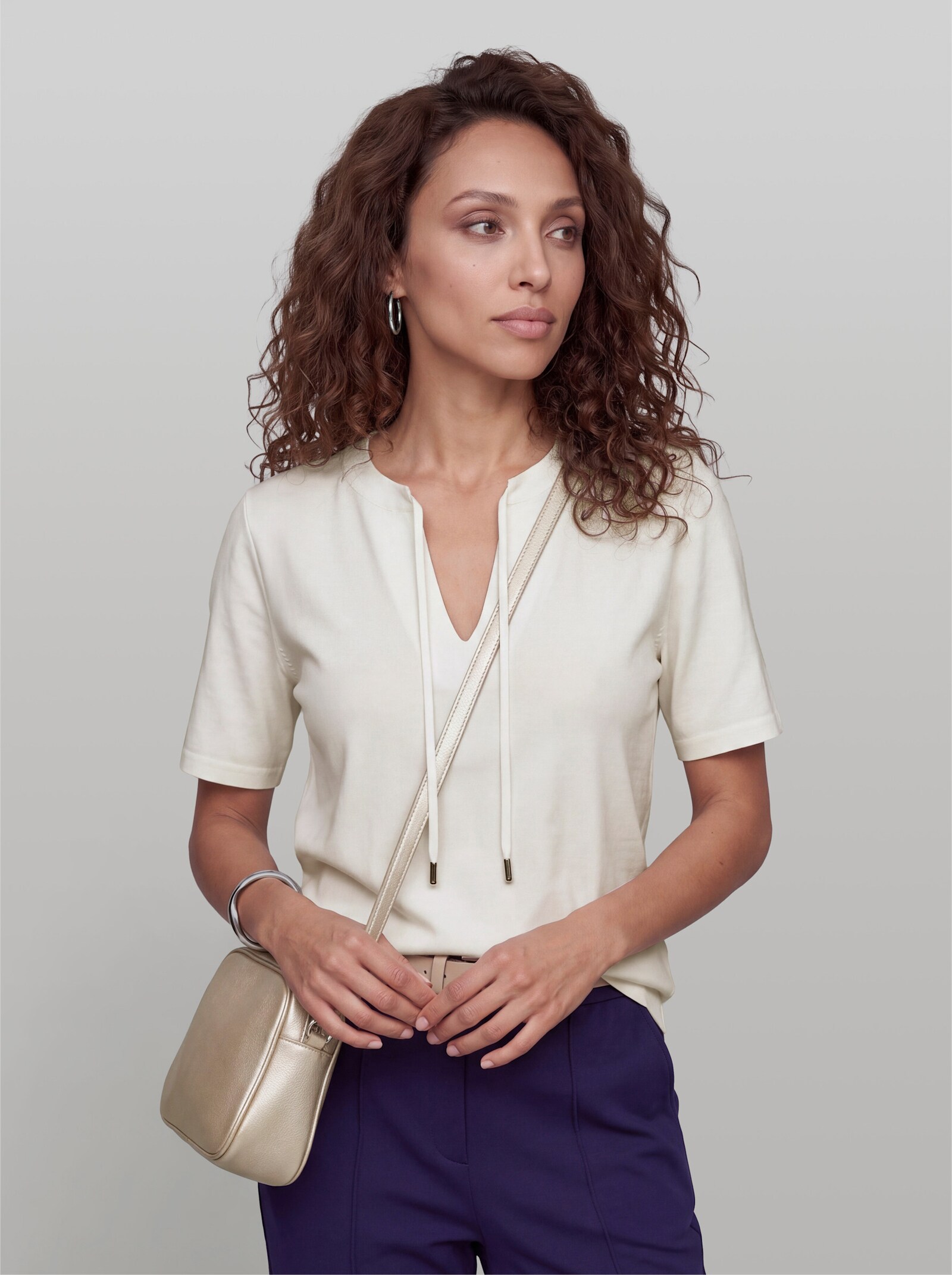 heine Shirt mit Bindeband - ecru