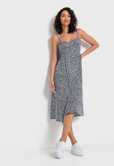 LASCANA Sommerkleid - marine-creme bedruckt