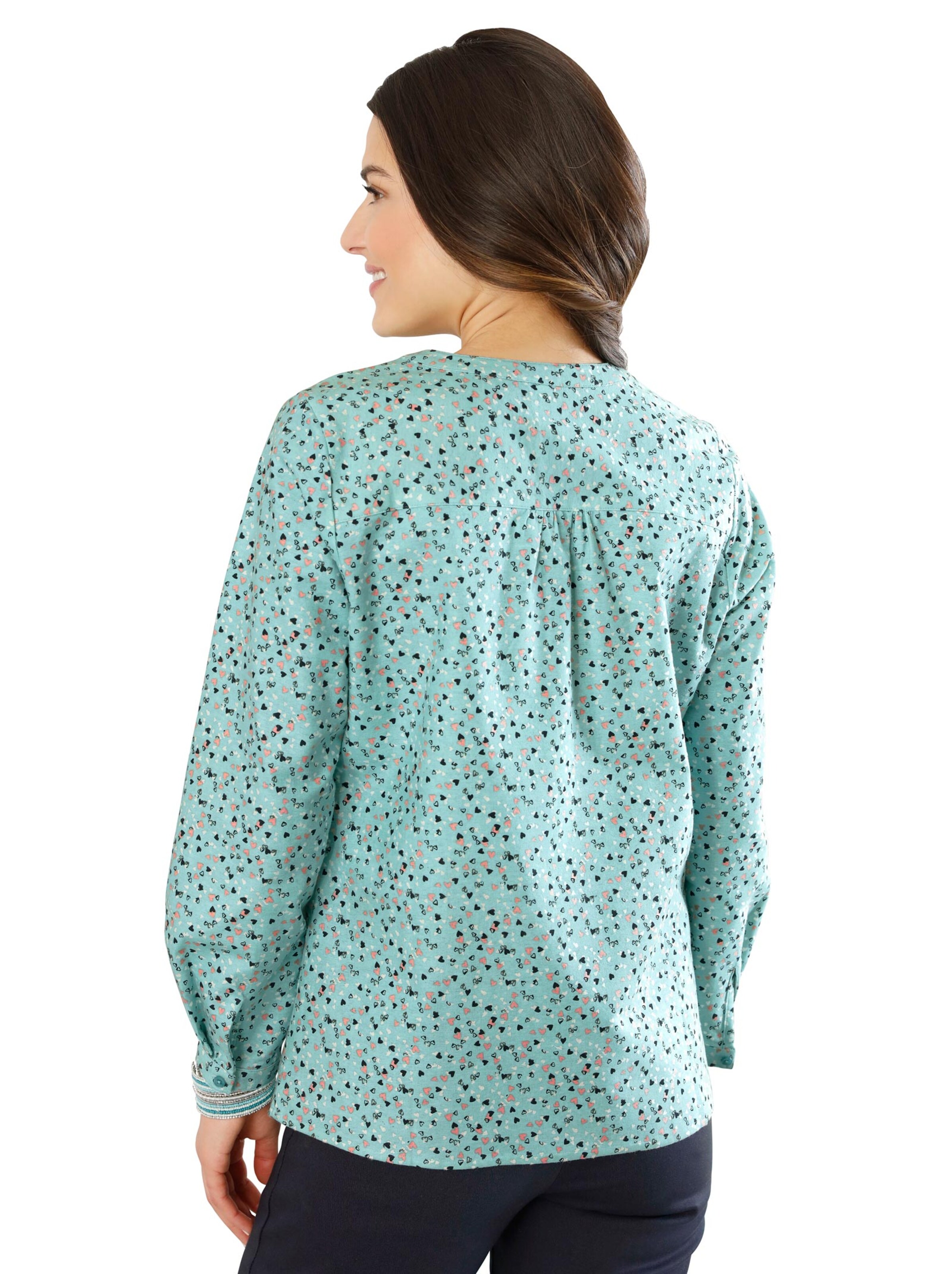 Bluse - mint-gemustert