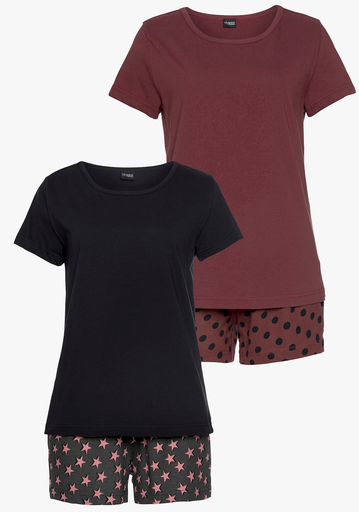Vivance Dreams shortama - zwart, bordeaux