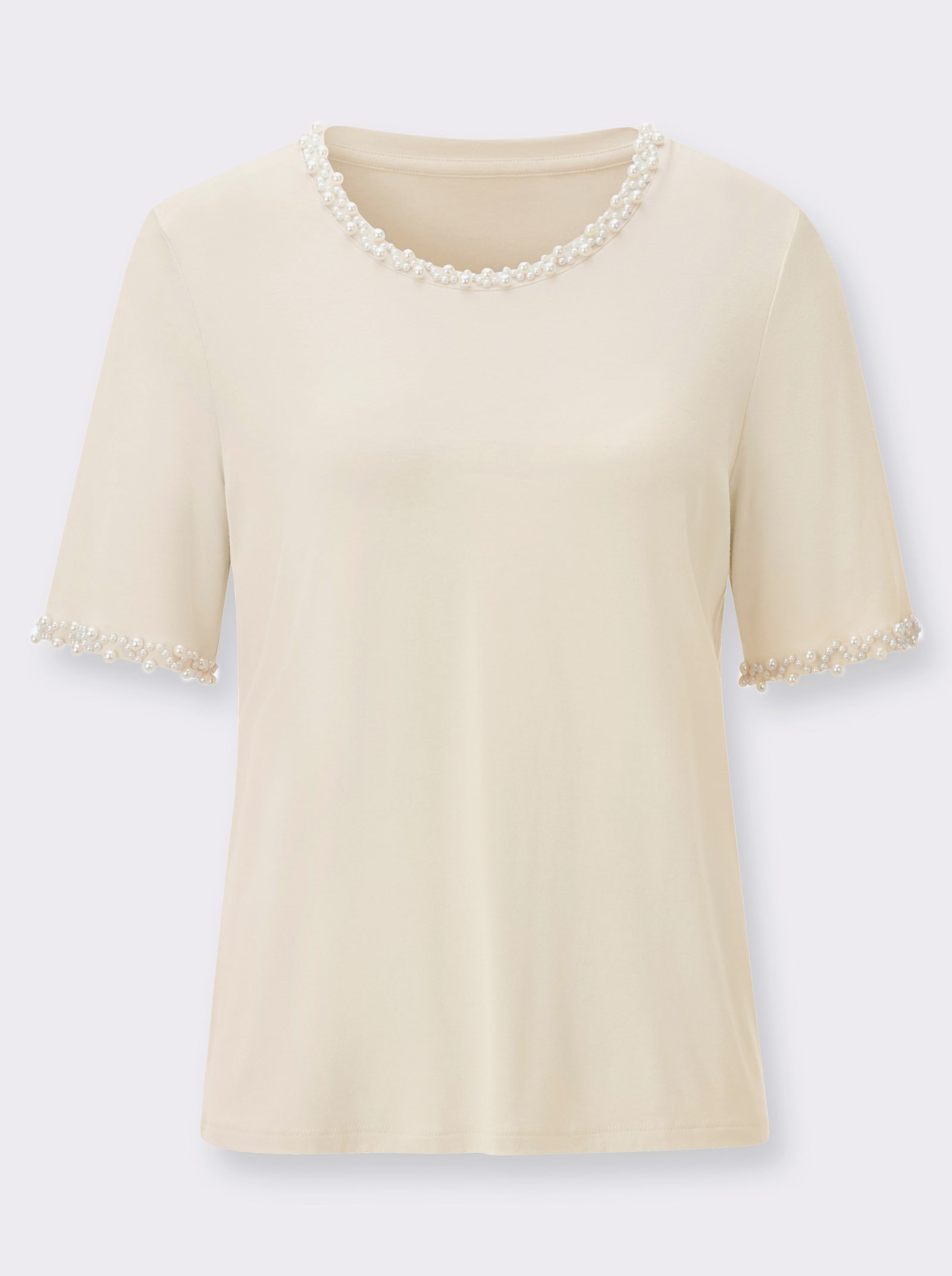 Kurzarmshirt - champagner