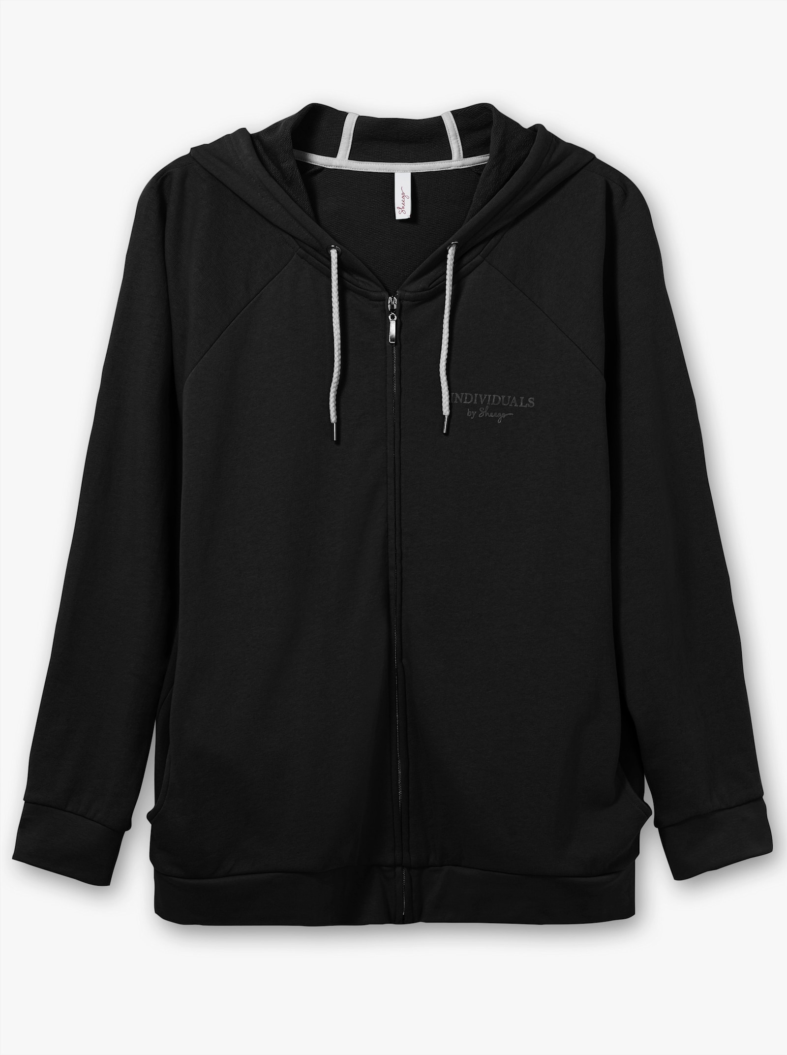 sheego Sweatjacke mit Kapuze - schwarz