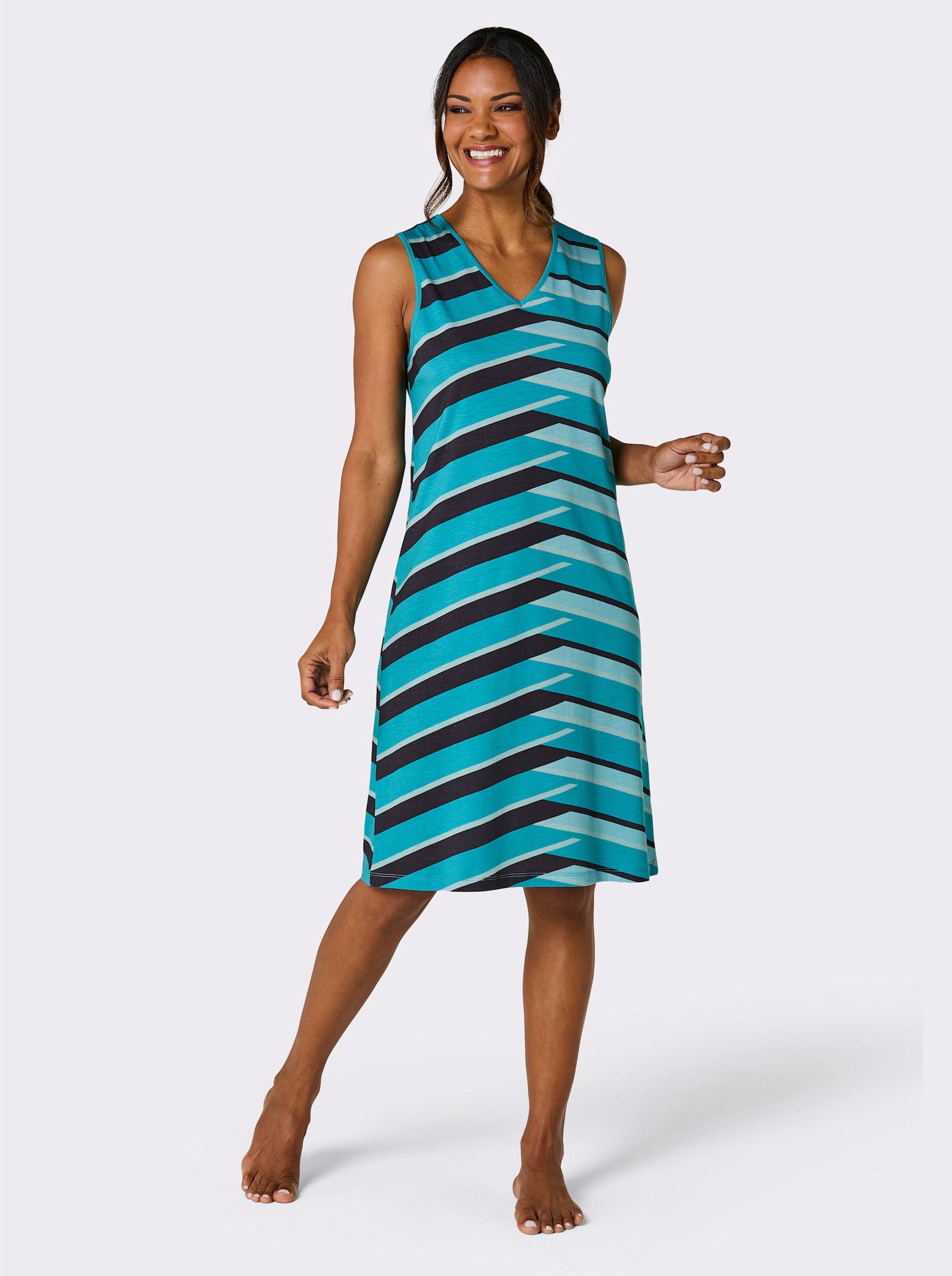 feel good Sommerkleid - mint-türkis-bedruckt